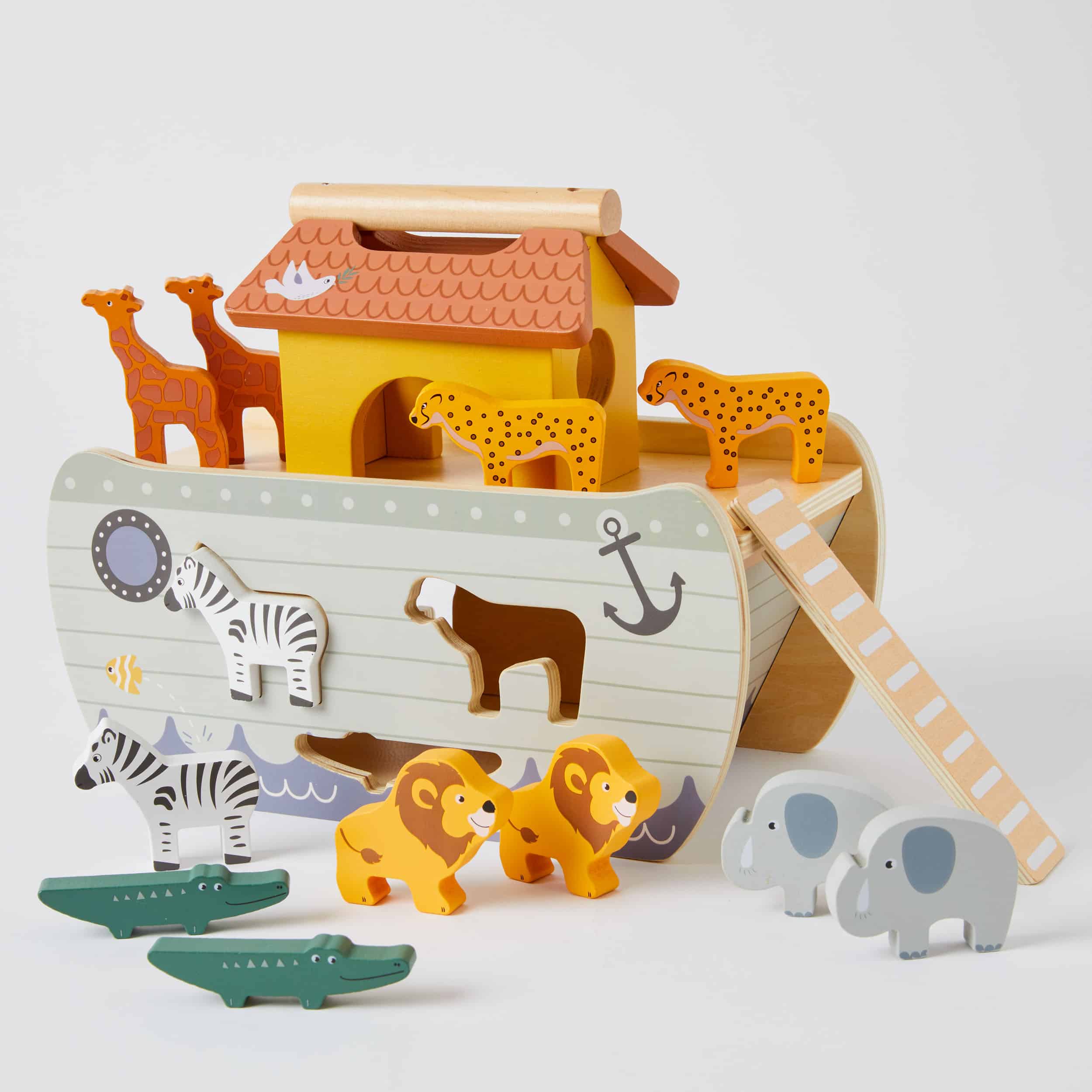 Wooden Noah’s Ark Shape Sorter Toy - Educational Animal Matching Game for Toddlers - Perfect for Early Learning & Montessori Playtime
