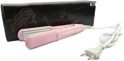 ASKO Mini Crimping Styler for Women - Electric Hair Curling Iron & Straightener with Dual Function, Pink - Perfect for Beach Waves, Party Hairstyles & Everyday Styling