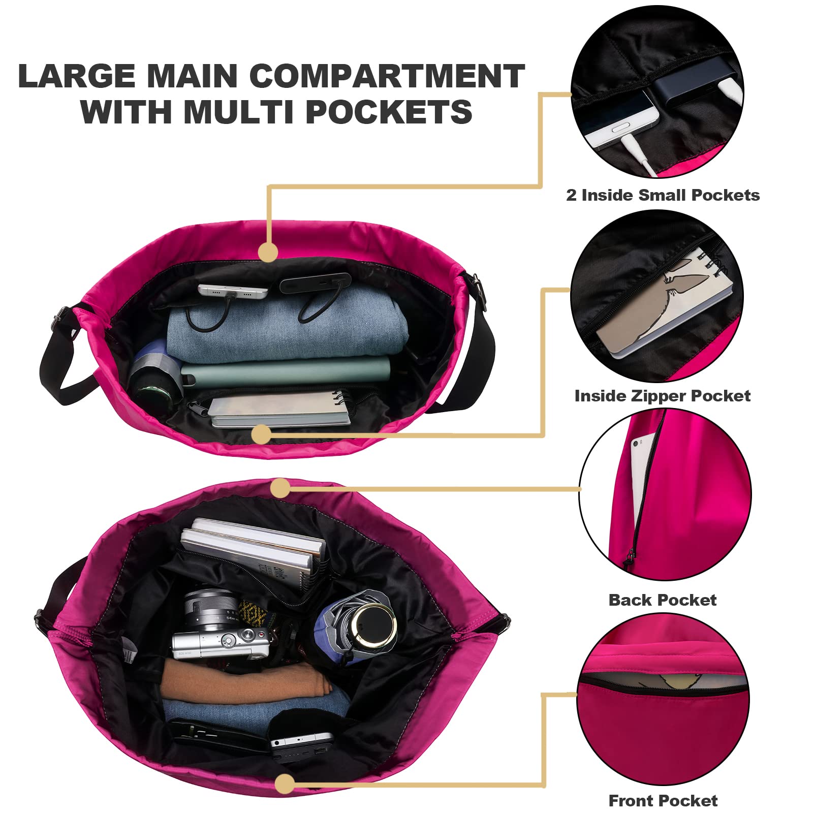 Waterproof Drawstring Sports Bag - Lightweight Sackpack Backpack for Men & Women | Gym, Travel, Beach & Outdoor Activities