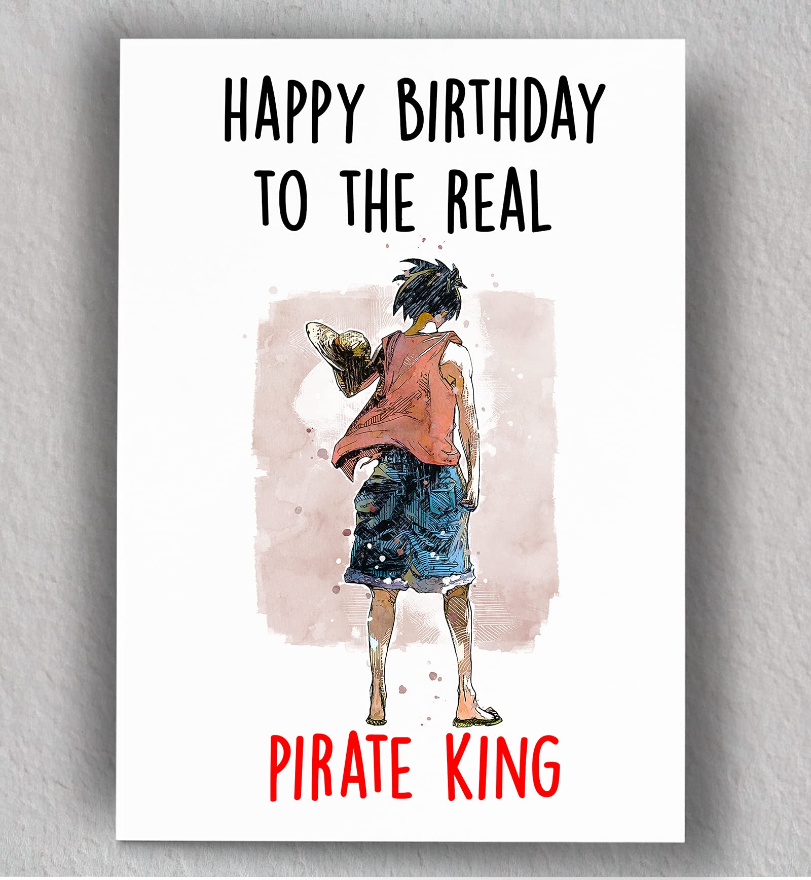 Pirate King Anime Birthday Card - Blank Greeting Card for Anime Fans