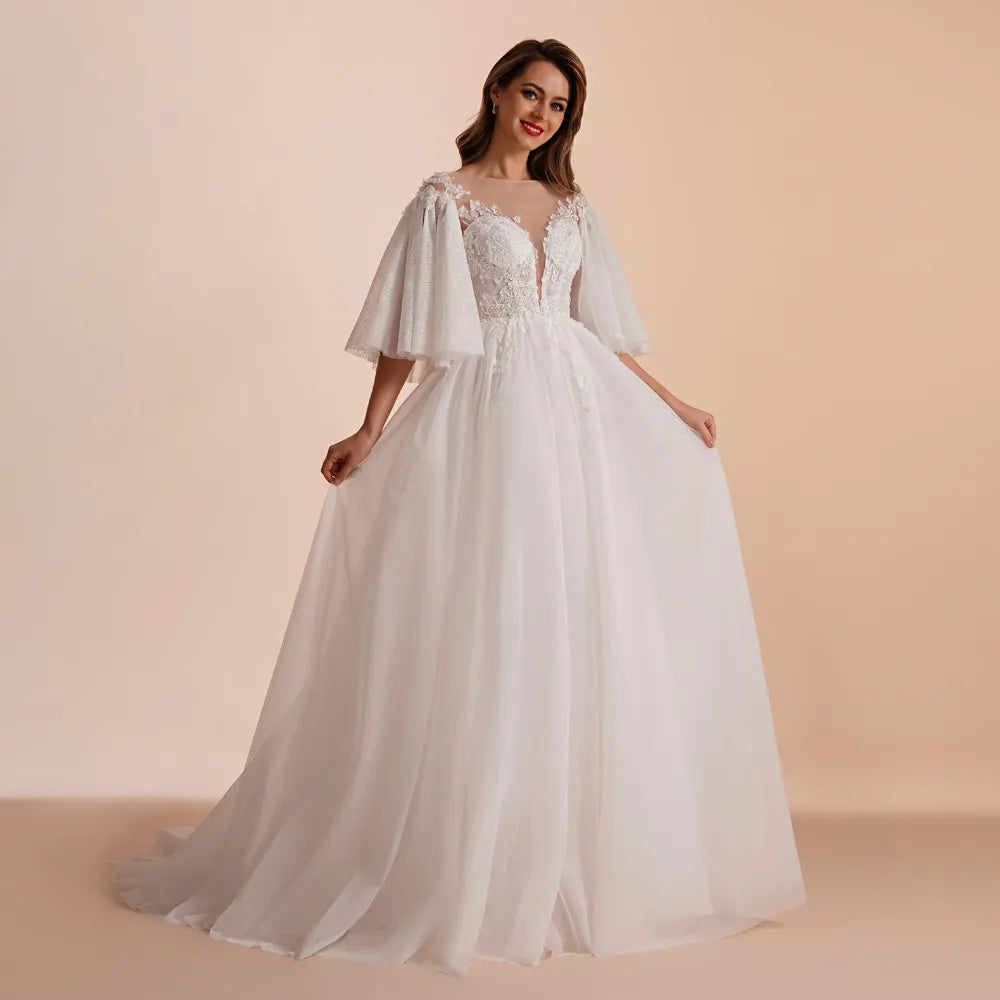 Elegant A-Line Sweetheart Lace Ivory Wedding Dress for Bride - Perfect for Church Ceremony, Beach Wedding & Romantic Vows