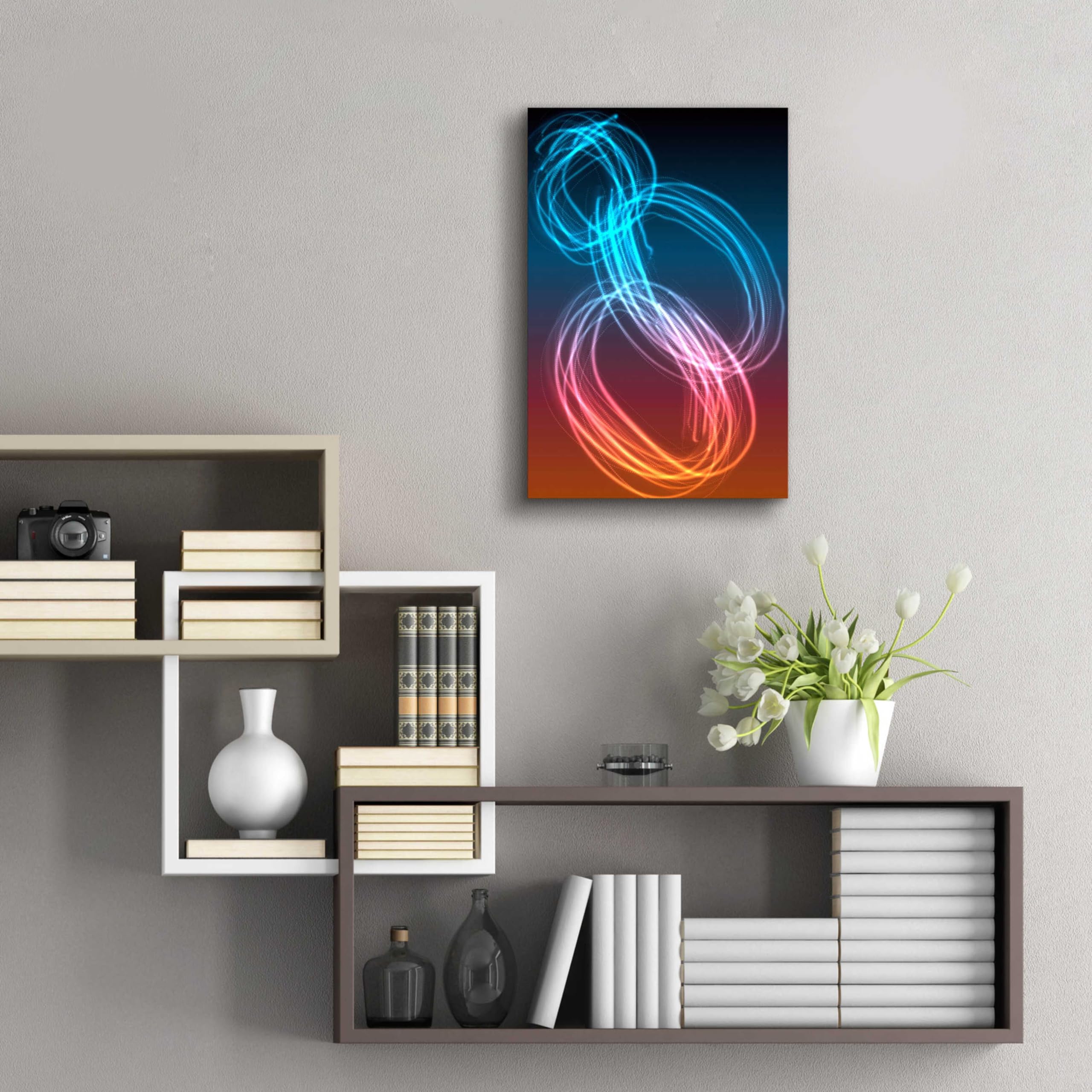 Irena Orlov Mysterious Light 24 - Modern Acrylic Glass Wall Art Painting 16x24 Inches - Perfect for Living Room, Bedroom & Office Decor