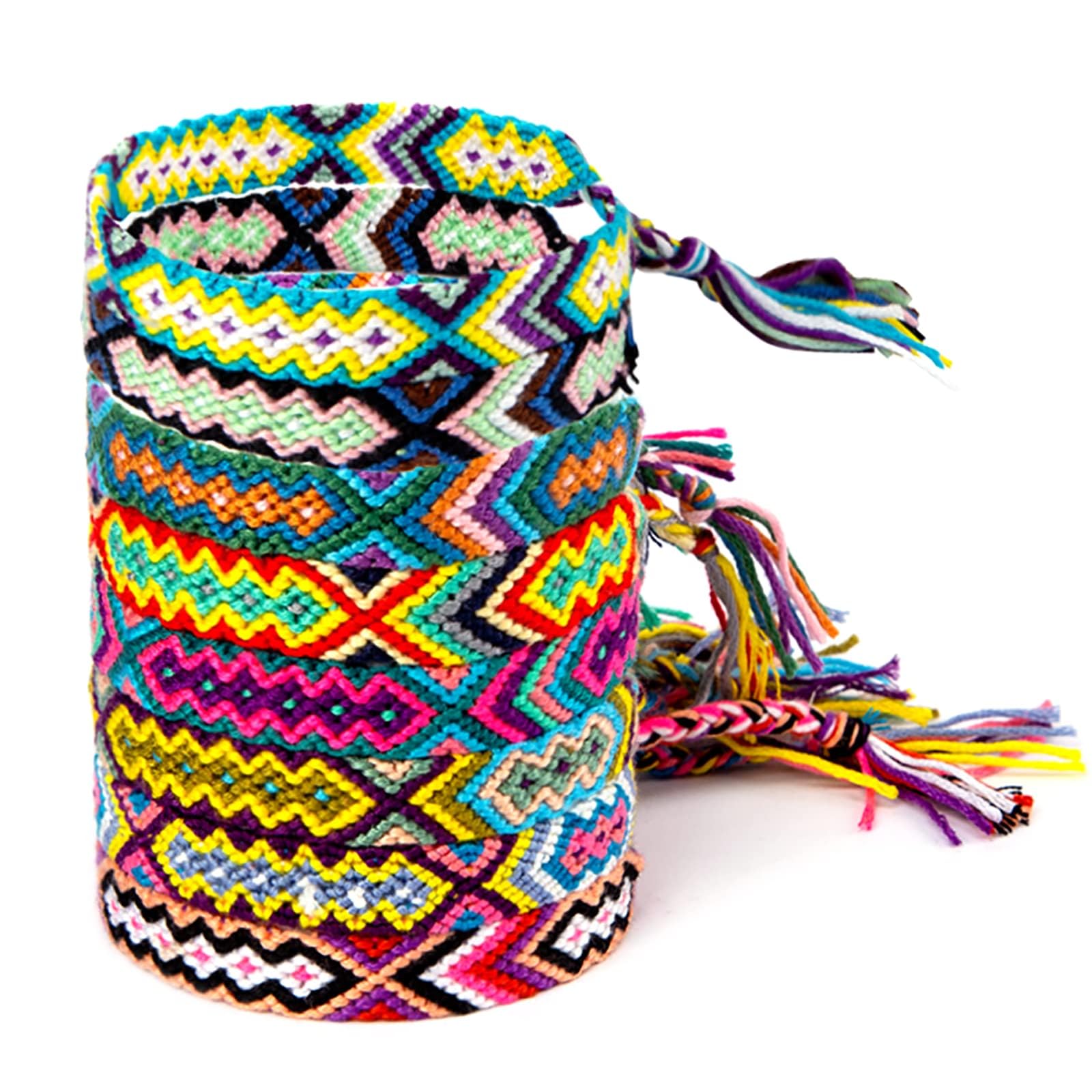 Handmade Nepal Style Woven Friendship Bracelets - 8PCS Braided Bracelet Set for Women, Men & Teens | Boho Chic Accessories for Festival, Travel & Everyday Wear
