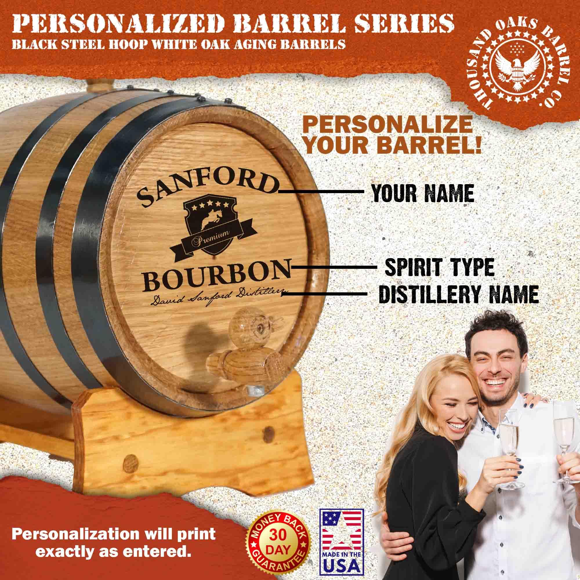 Premium 5 Gallon American Oak Aging Barrel with Stand - Whiskey, Wine & Cocktail Barrel for Home Brewers - Includes Bung & Spigot - Perfect for Bourbon, Scotch & Craft Cocktail Maturation (B400) - Ideal for Home Bars, Distilleries & Gift Giving