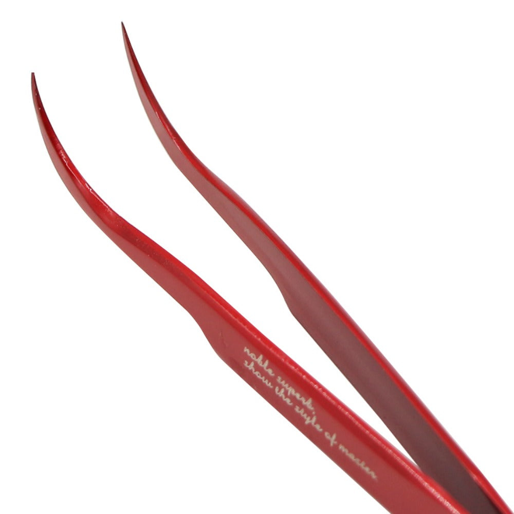 Mechanic AK 15 King ESD Anti-Static Stainless Steel Red Curved Tweezers - Precision Electronics Repair, Jewelry Making & Crafting Tool