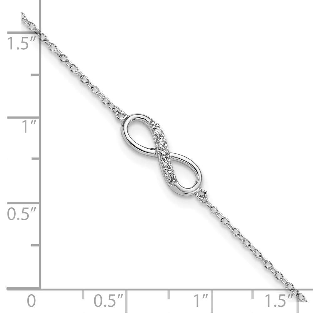 925 Sterling Silver Infinity Bracelet with Cubic Zirconia for Women - Elegant Fine Jewelry Gift for Her (7