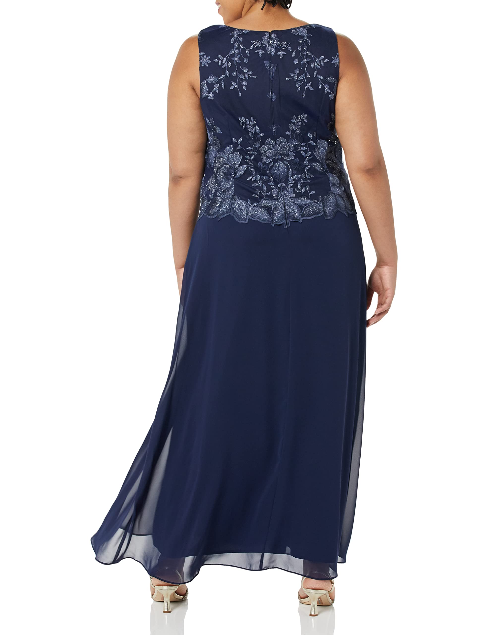 Alex Evenings Women's Plus Size Tea-Length Mother of The Bride Jacket Dress for Weddings, Formal Events & Special Occasions - Elegant Wedding Guest Outfit for Receptions, Ceremonies & Evening Parties