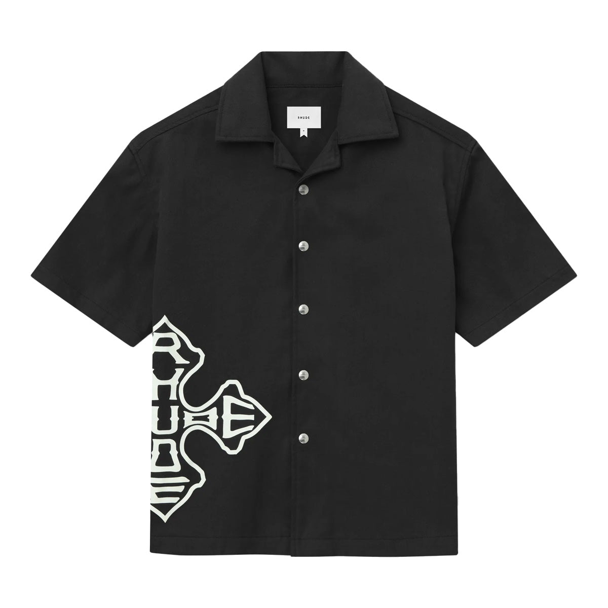 Cross Logo Snap Shirt for Men - Stylish Black Button-Up Shirt | Perfect for Casual Wear, Street Fashion & Everyday Outfits