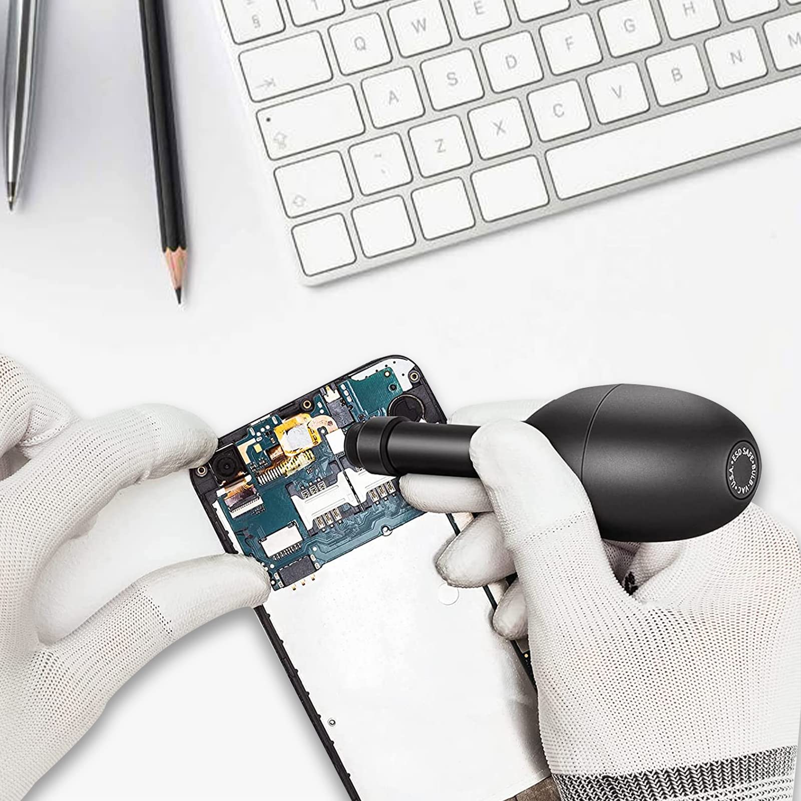 8-in-1 Lens Sucker Kit with 7 Interchangeable Strong Suction Cups - Manual Vacuum Suction Pen for Lens Repair, Watch & Electronics Cleaning - Perfect for Camera Lenses, Smartphone Screens & Small Parts Maintenance