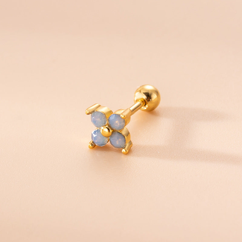 20G Small Flower Helix Stud Sleeper Earrings for Cartilage Piercing | HSPJ777 | Perfect for Everyday Wear, Gifts & Special Occasions