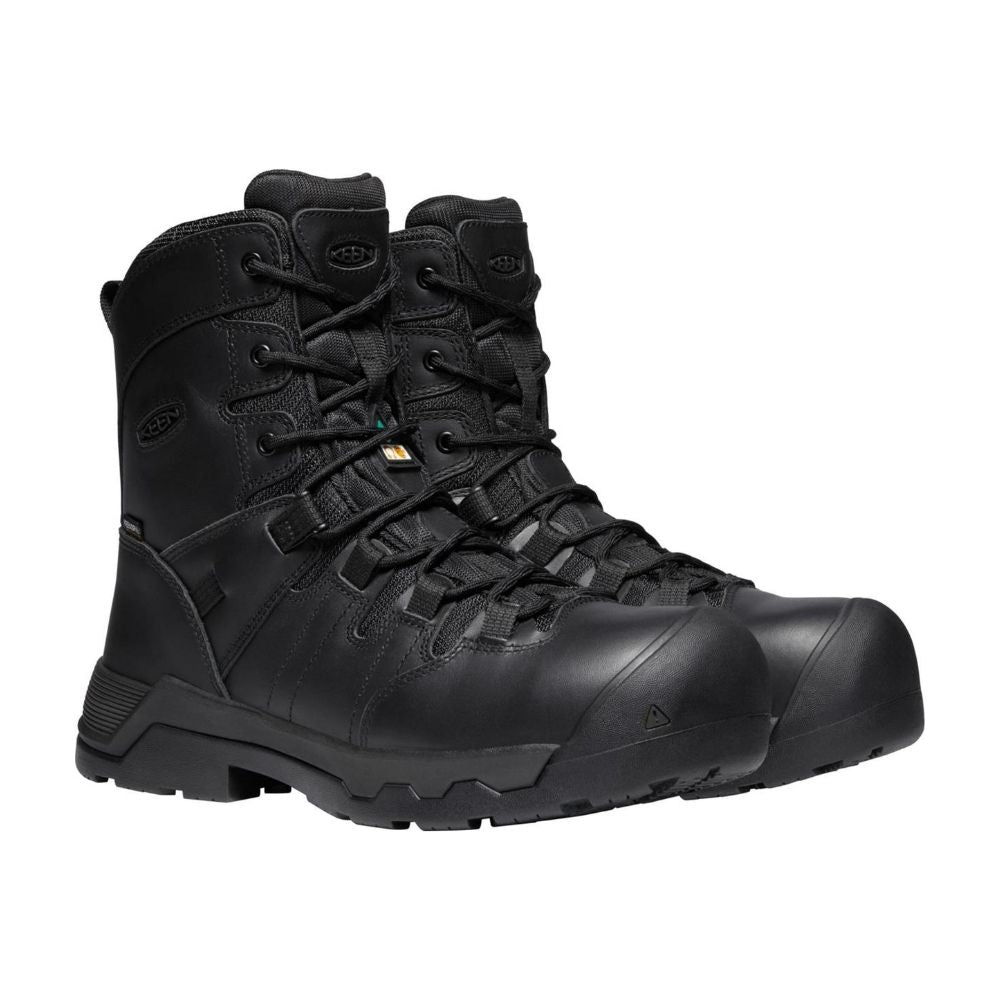 Keen Oshawa Men's 8-Inch Composite Toe Waterproof Work Boots with Side Zipper - Durable Safety Shoes for Construction, Warehouse & Outdoor Work (Model 1022107)