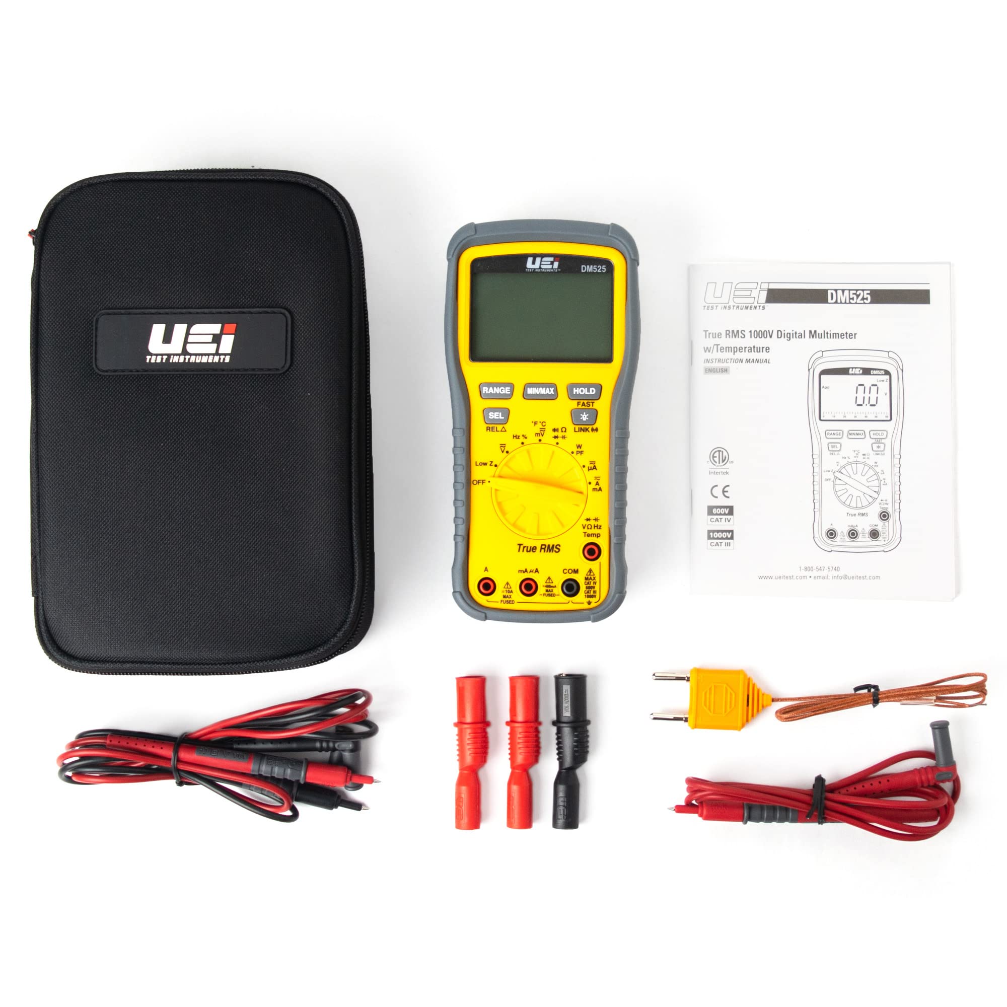 UEi DM525 Wireless Digital Multimeter with Power Factor & Low Z - Professional Electrical Testing for Home, HVAC, and Automotive Repairs