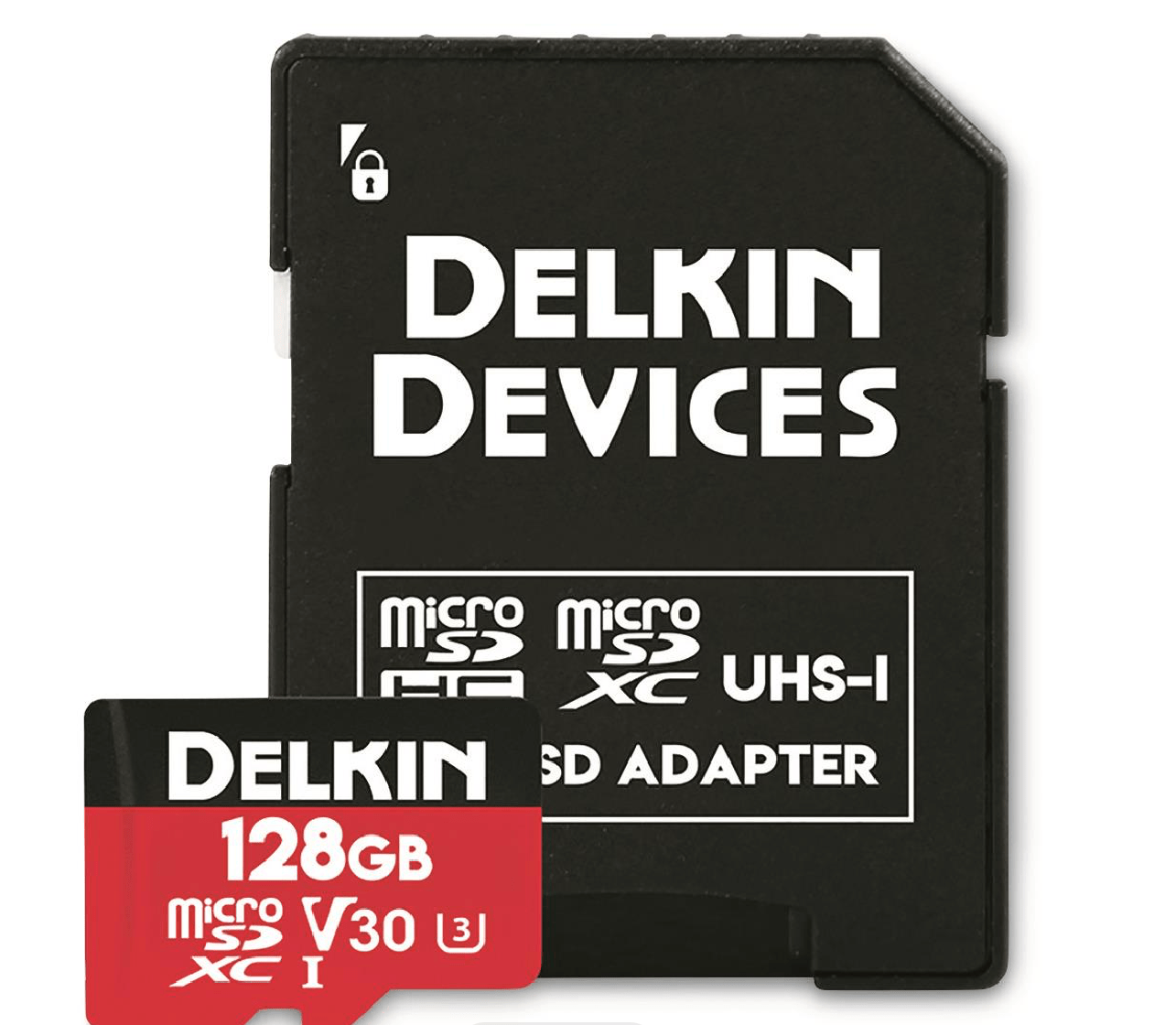 Delkin Devices 128GB U3 V30 MicroSDXC Memory Card - High Speed 4K Video Recording for Action Cameras, Drones & GoPro