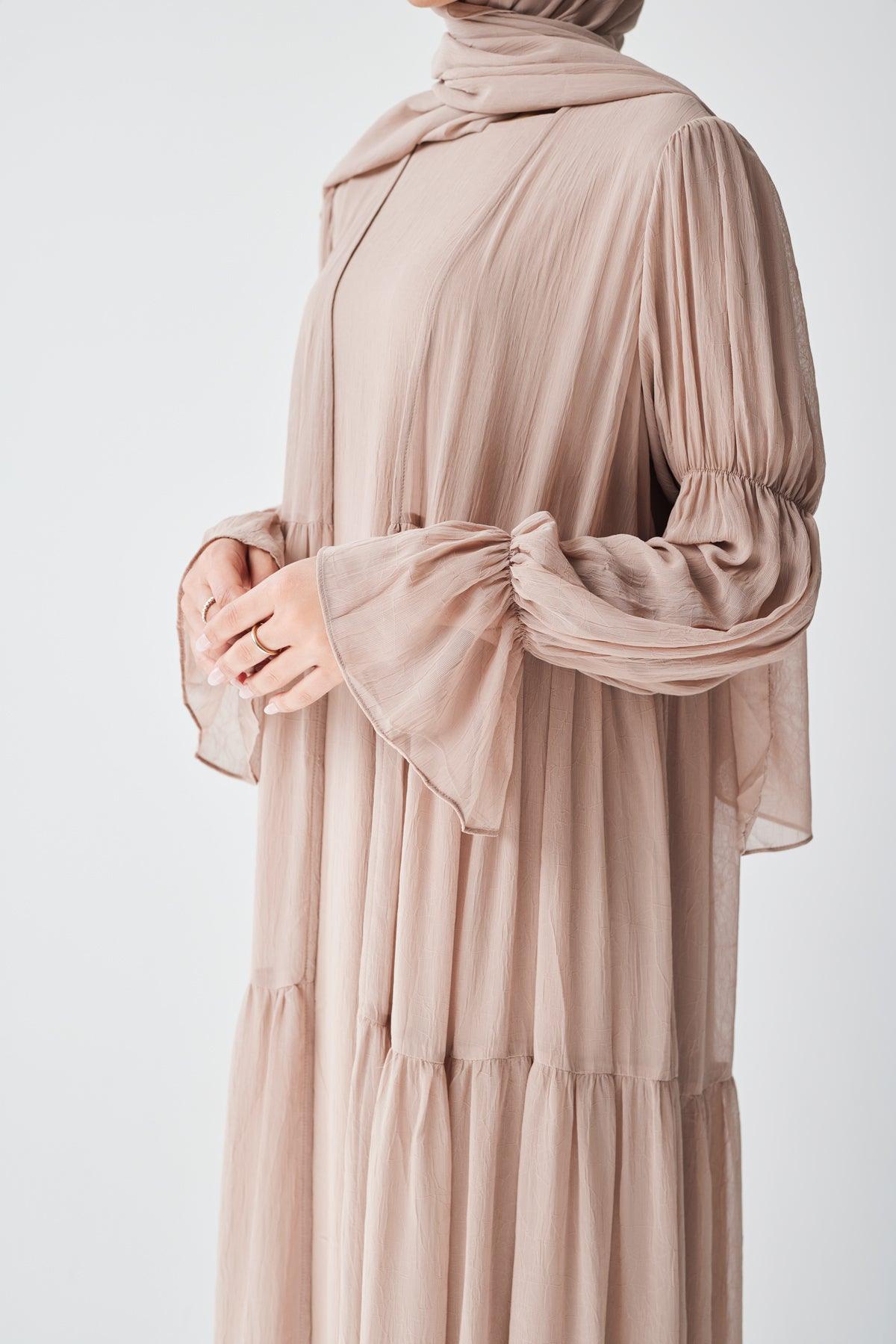 Bohemian Abaya Set for Women - Flowy Maxi Dress with Embroidery - Perfect for Beach, Vacation & Boho Fashion Outfits