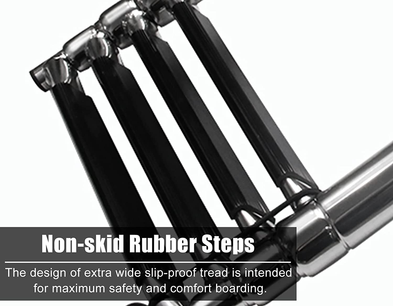 Heavy Duty Stainless Steel Telescoping Boat Ladder with Handrails - Extendable Swim Deck Ladder for Marine Yachts, Boats & Swimming Pools | Perfect for Easy Water Access & Pool Safety