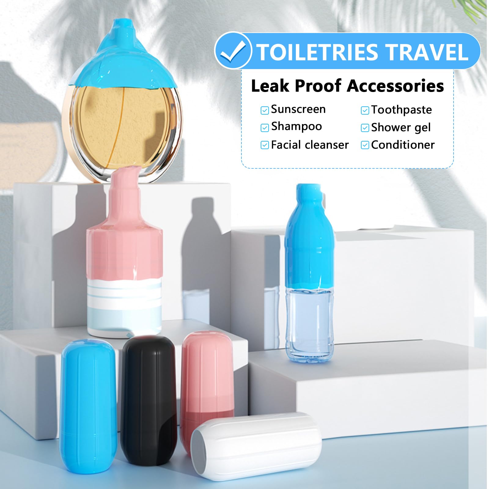 16 Pack Silicone Bottle Covers - Leak Proof Travel Toiletry Sleeves for Women & Men | Cruise, Beach & Airplane Essentials | Perfect for Shampoo, Lotion & Cosmetic Bottles During Vacations & Business Trips