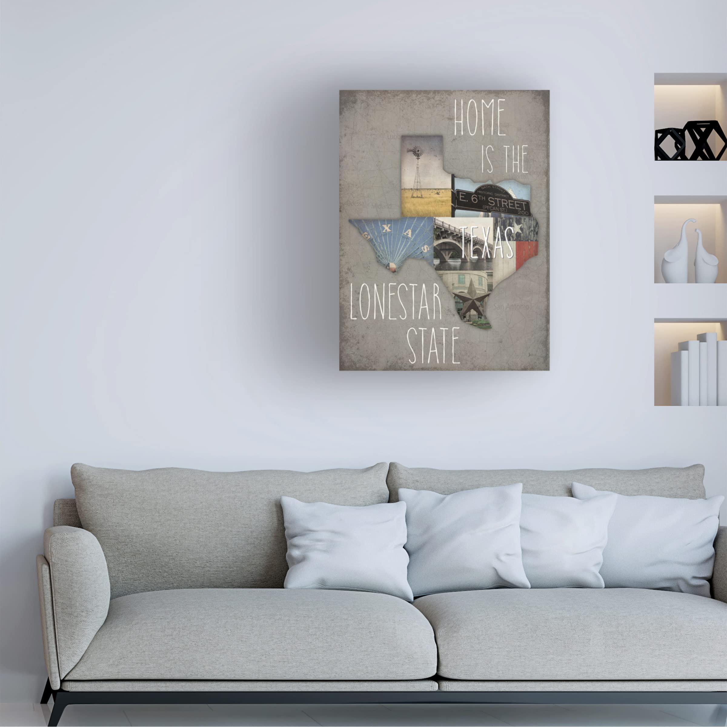 Jess Aiken 'InstaStates III Dark' Canvas Wall Art Print - Modern Abstract Home Decor for Living Room, Bedroom & Office - Trademark Fine Art Collection