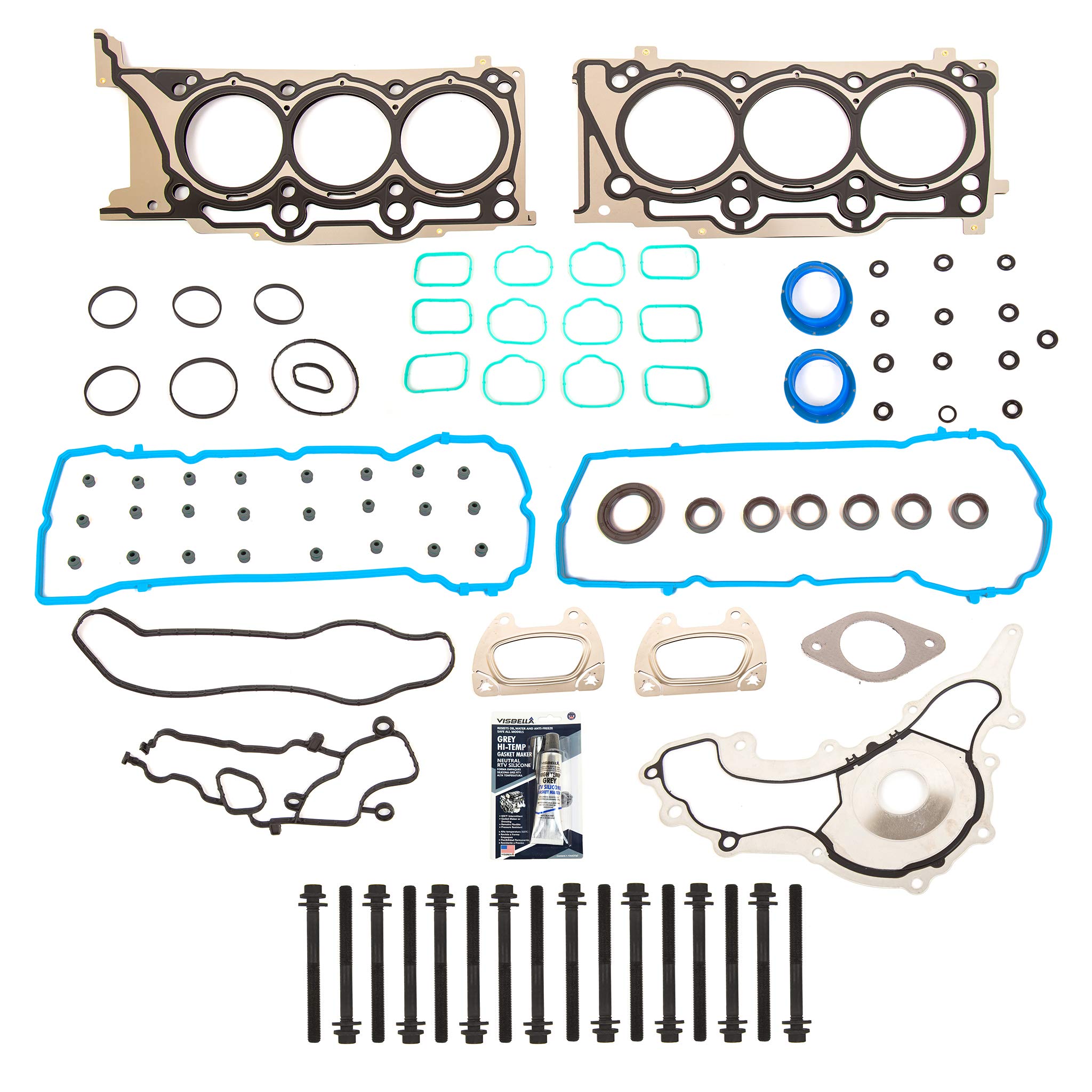 MA-9761235474 Head Gasket Bolts Set Compatible With 2011-2016 Ram 1500/2500/3500, Chrysler 300, Dodge Avenger/Charger/Journey, Jeep Grand Cherokee 3.6L DOHC VIN G - Engine Repair & Maintenance Replacement Parts for DIY Mechanics