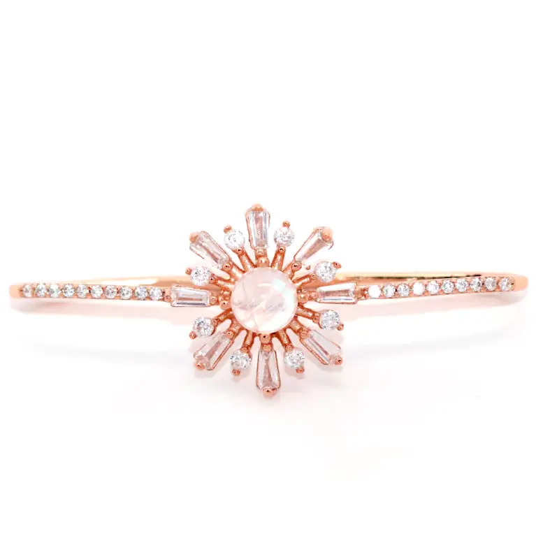 Sonya Burst Moonstone Ear Cuff - Elegant Boho Ear Climber for Women, Perfect for Parties, Weddings & Everyday Wear