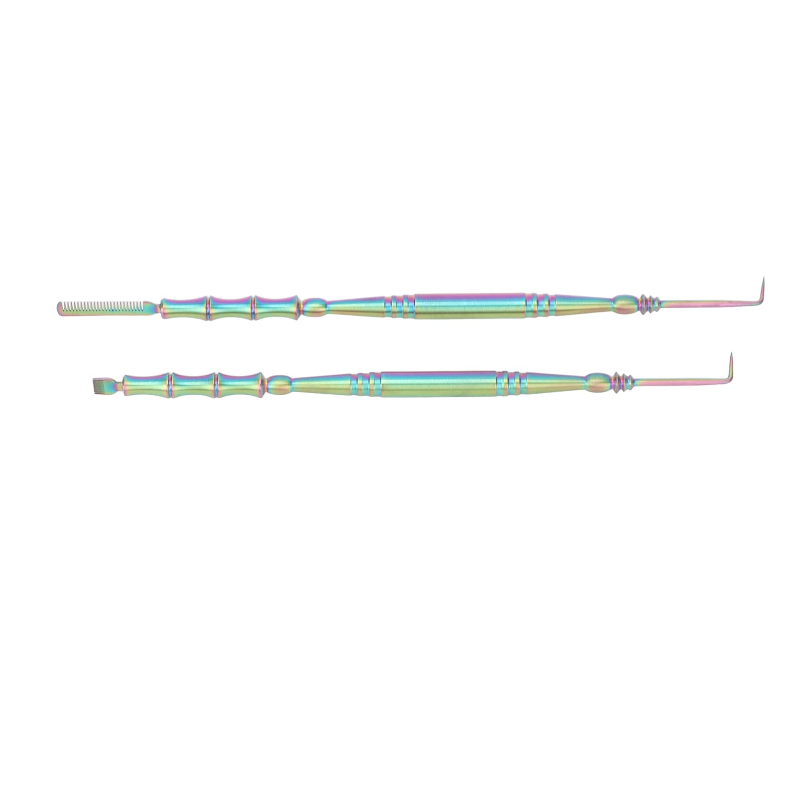 EXCLUZO Eyelash Perm Kit - 2pcs Reusable Bamboo Handle Stainless Steel Lash Lift Rods with Double Heads for Professional Lash Lifting & Perming | Perfect for Salon, Home Use & DIY Beauty (Colorful)