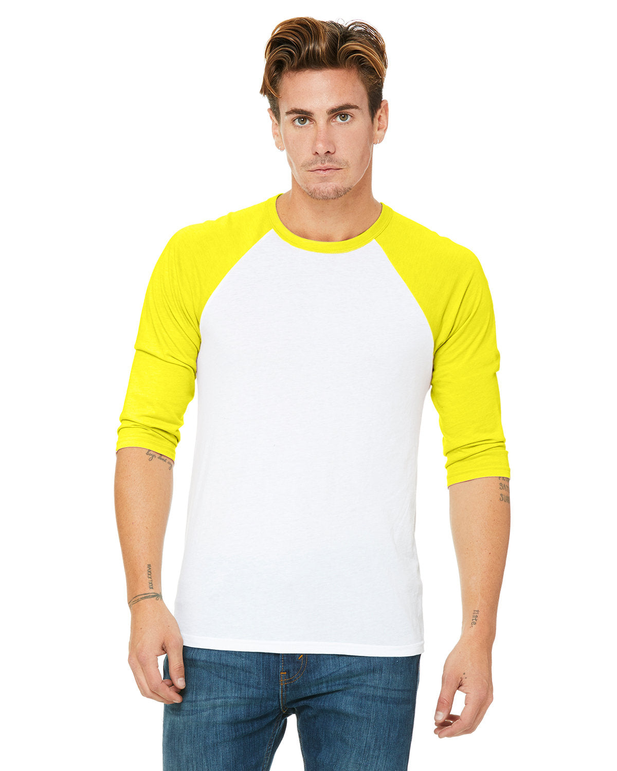 Bella + Canvas 3200 Unisex 3/4 Sleeve Baseball T-Shirt - Soft Cotton Jersey Tee for Men & Women - Perfect for Casual Wear, Sports & Team Uniforms