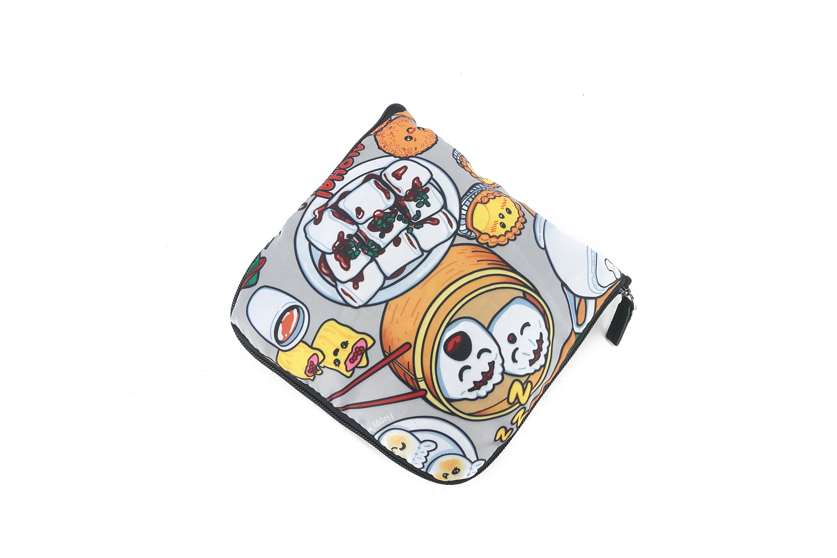 Foldable Reusable Grocery Tote Bag - Stylish James Dim Sum Grey - Perfect for Shopping, Picnics & Beach Trips