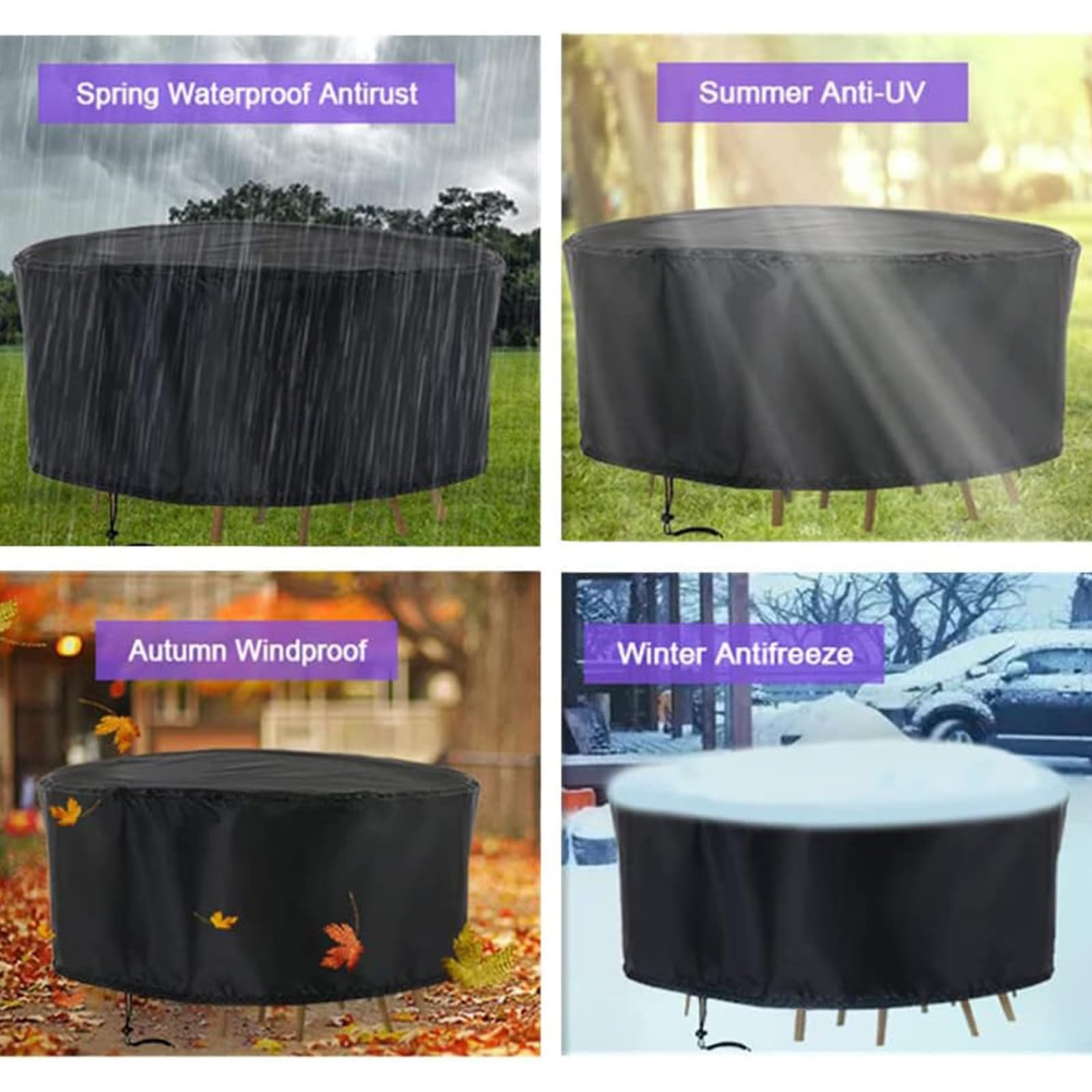 Waterproof Round Patio Table Cover 90