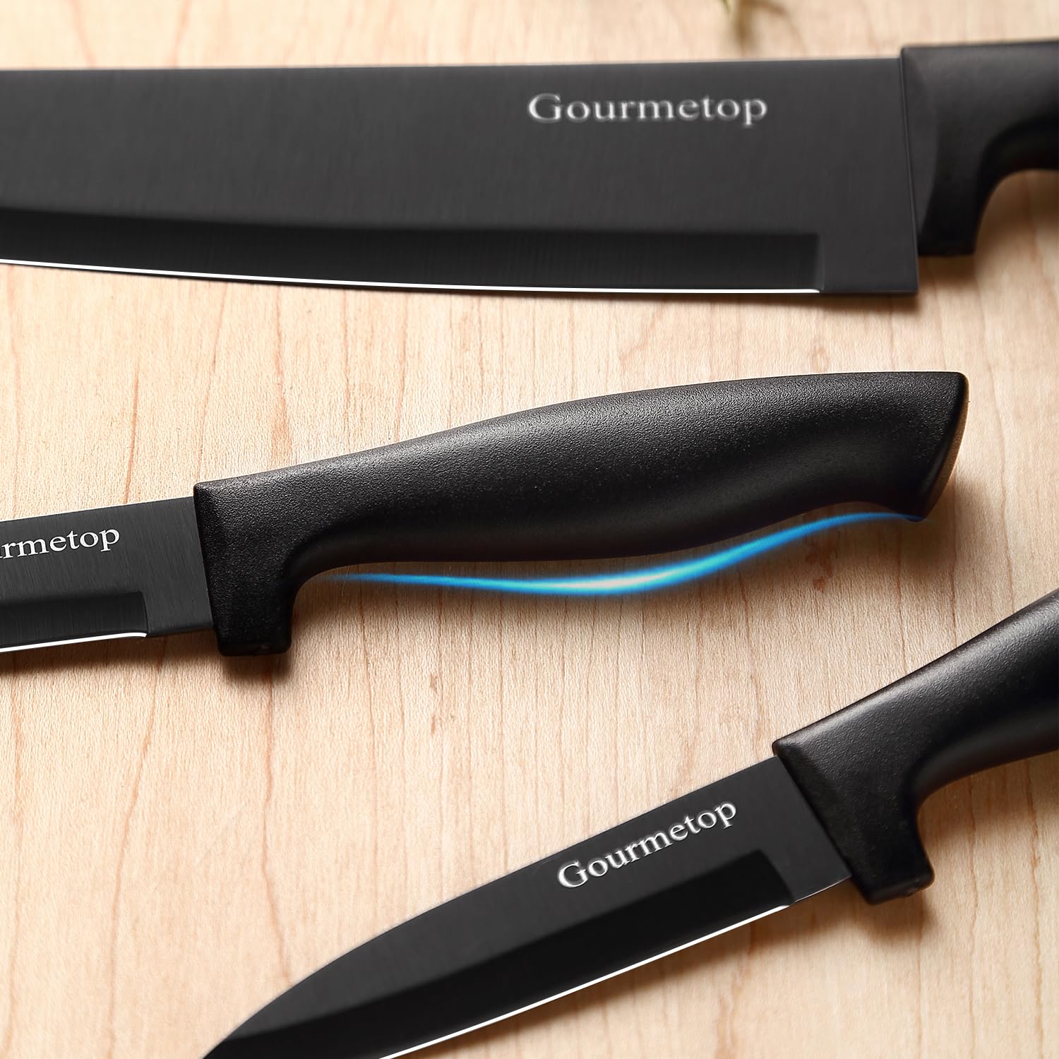 Premium 6-Piece Kitchen Knife Set with Magnetic Strip - No Drilling Required - Professional Stainless Steel Chef Knives for Meat, Vegetables & Fruits - Includes Chef Knife, Utility Knife & Paring Knife - Ideal for Home Cooking, Restaurant Use & Gift Giving