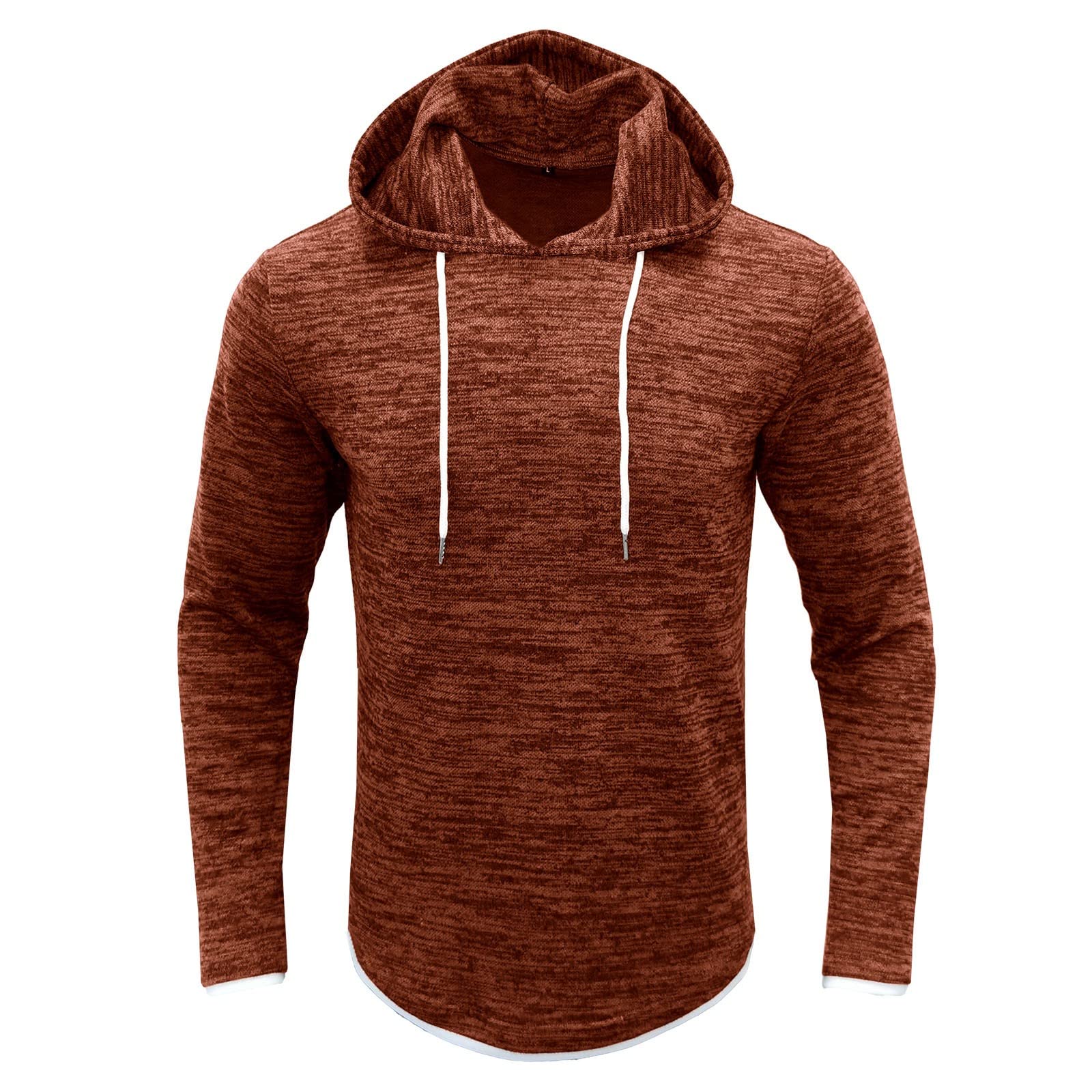 **Men's Slim Fit Colorblock Hooded Sweater - Double-Sided Brushed Fleece for Sports & Fitness - Cozy Gift Slipper for Casual Wear, Gym & Outdoor Activities**