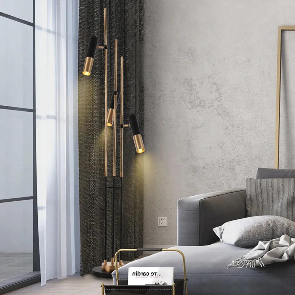 3-Head Adjustable Modern Floor Lamp with LED Bulbs - Bright Lighting for Living Room, Bedroom, or Office - Perfect for Reading, Working, and Home Decor