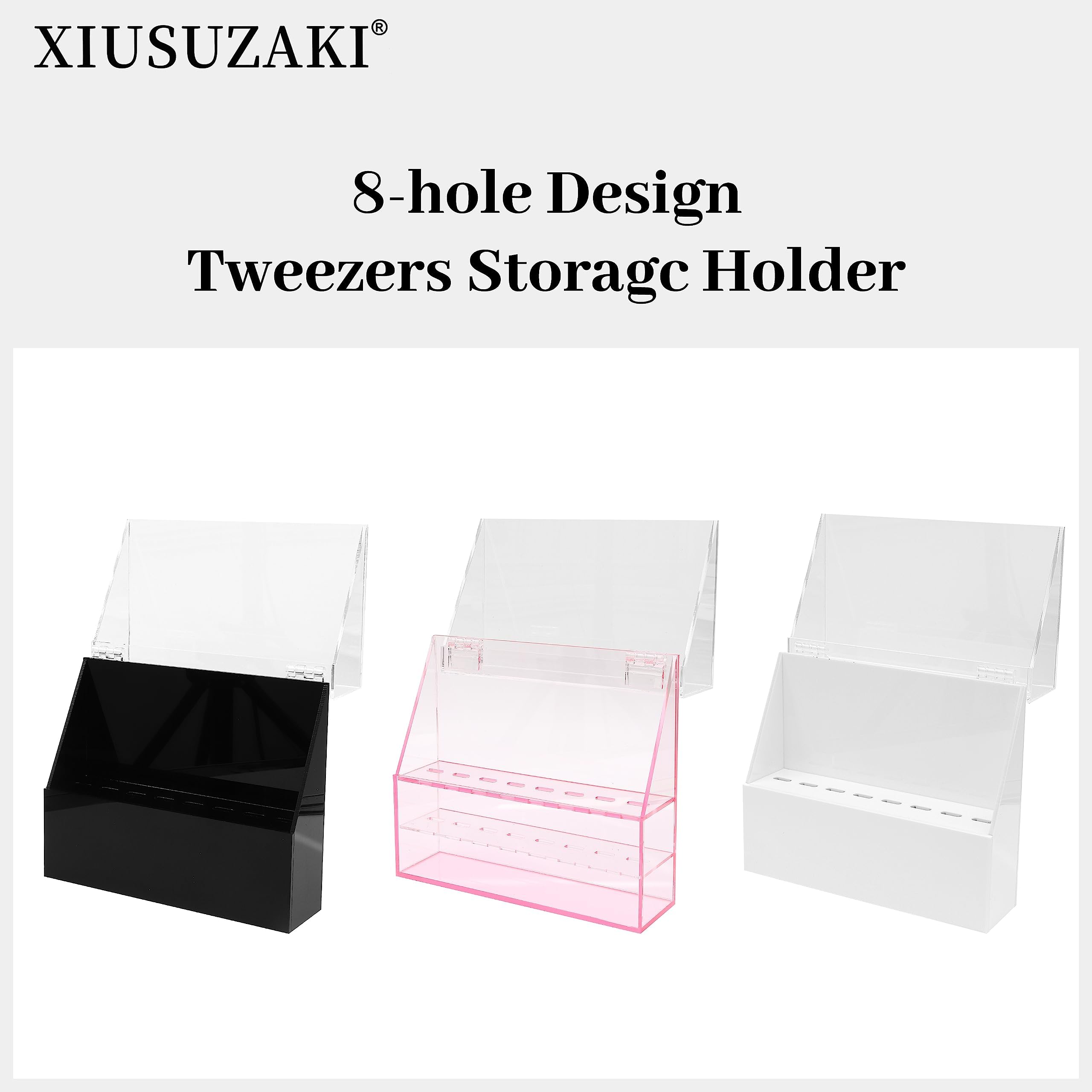 Professional 8-Hole Eyelash Tweezers Storage Box - White Organizer for Lash Extension Tools | Perfect for Salon, Spa & Home Beauty Kits