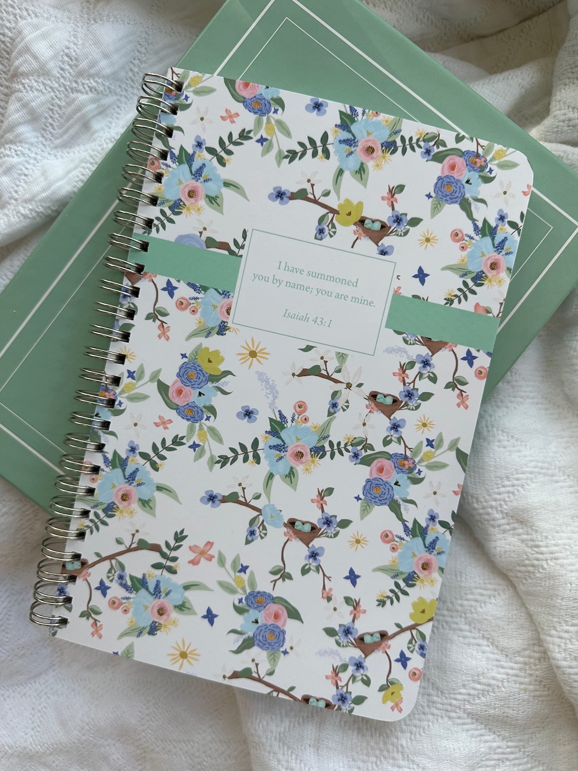 Personalized Scripture Journal for Women - Custom Bible & Prayer Journal with Daily Devotional Pages - Floral Christian Notebook Diary (Blue Birdie Design) - Perfect for Bible Study, Prayer Reflection & Spiritual Growth