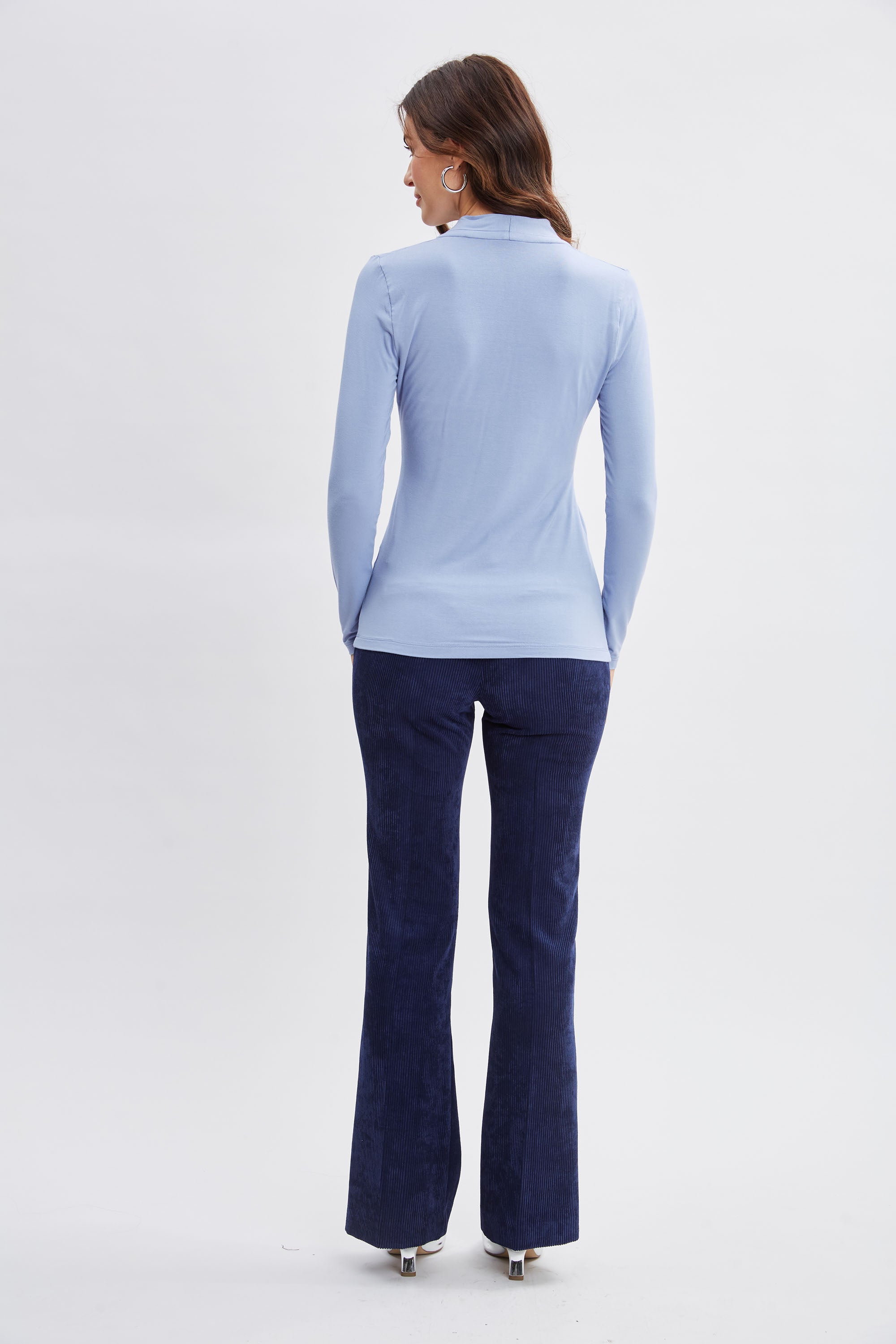 Stylish Pleated Neck Knit Sweater for Women - Trendy Winter Pullover for Casual Outfits & Office Wear