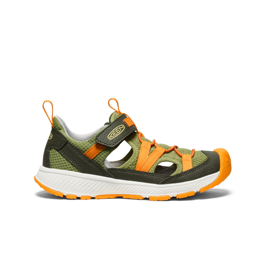 Motozoa Big Kids' Sandals - Forest Night/Bright Marigold | Comfortable & Durable Outdoor Play Shoes for Boys and Girls | Perfect for Beach, Pool, and Summer Adventures