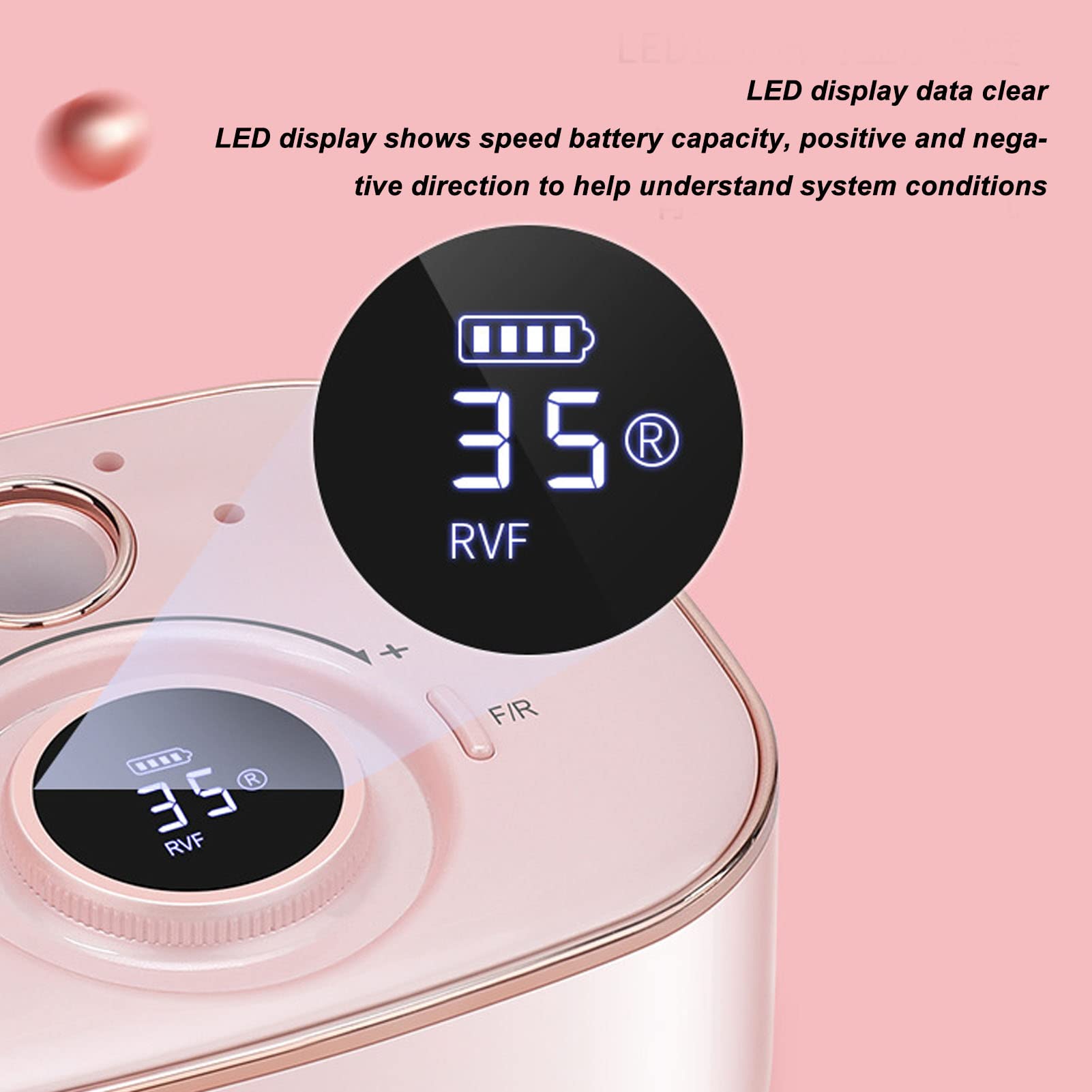 EXCLUZO Professional Rechargeable Electric Nail Drill Machine - Portable LED Rose Gold Manicure Kit for Nail Artists & Home Use | Perfect for Salon, DIY Nail Care & Gel Polish Removal