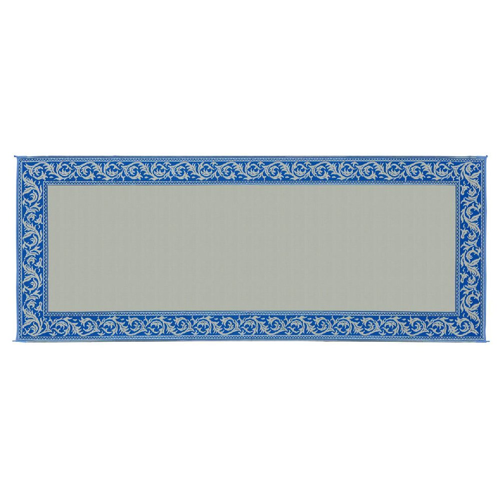 Ming's Mark RC3 Reversible Outdoor Patio Mat - 8' x 20', Blue/Beige, Waterproof & Durable for Camping, Picnics, Beach, and Backyard Use