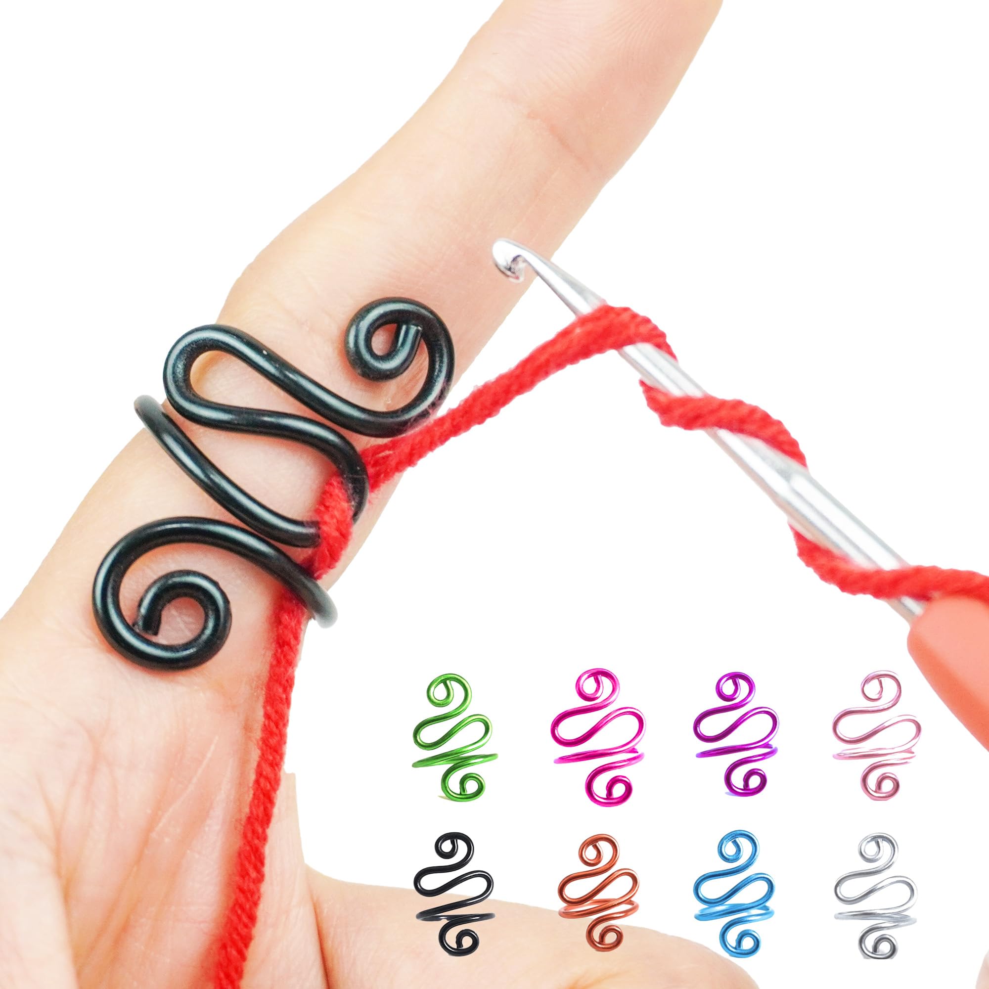 Handmade Crochet Tension Ring for Left-Handed Crocheters - Yarn Tension Control Finger Ring for Women | Perfect Birthday, Valentine's Day & Crafting Gifts for Wife & Crochet Lovers | Ideal for Knitting, Yarn Projects & DIY Handmade Crafts