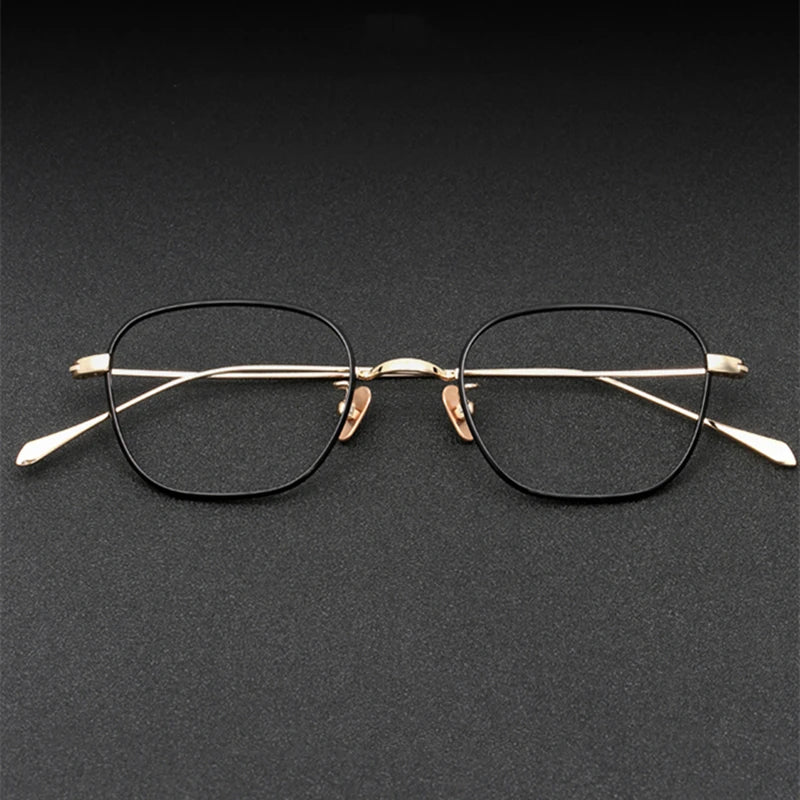 Stylish Black Unisex Titanium Square Eyeglasses - Lightweight 199g for Work, Reading & Fashion