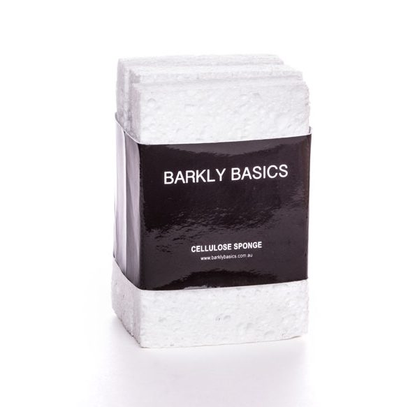 BARKLY BASICS All White Cellulose Kitchen Sponges (3 Pack) - Non-Scratch Cleaning Sponges for Dishes, Countertops & Stainless Steel - Eco-Friendly & Absorbent Sponges for Kitchen Cleaning