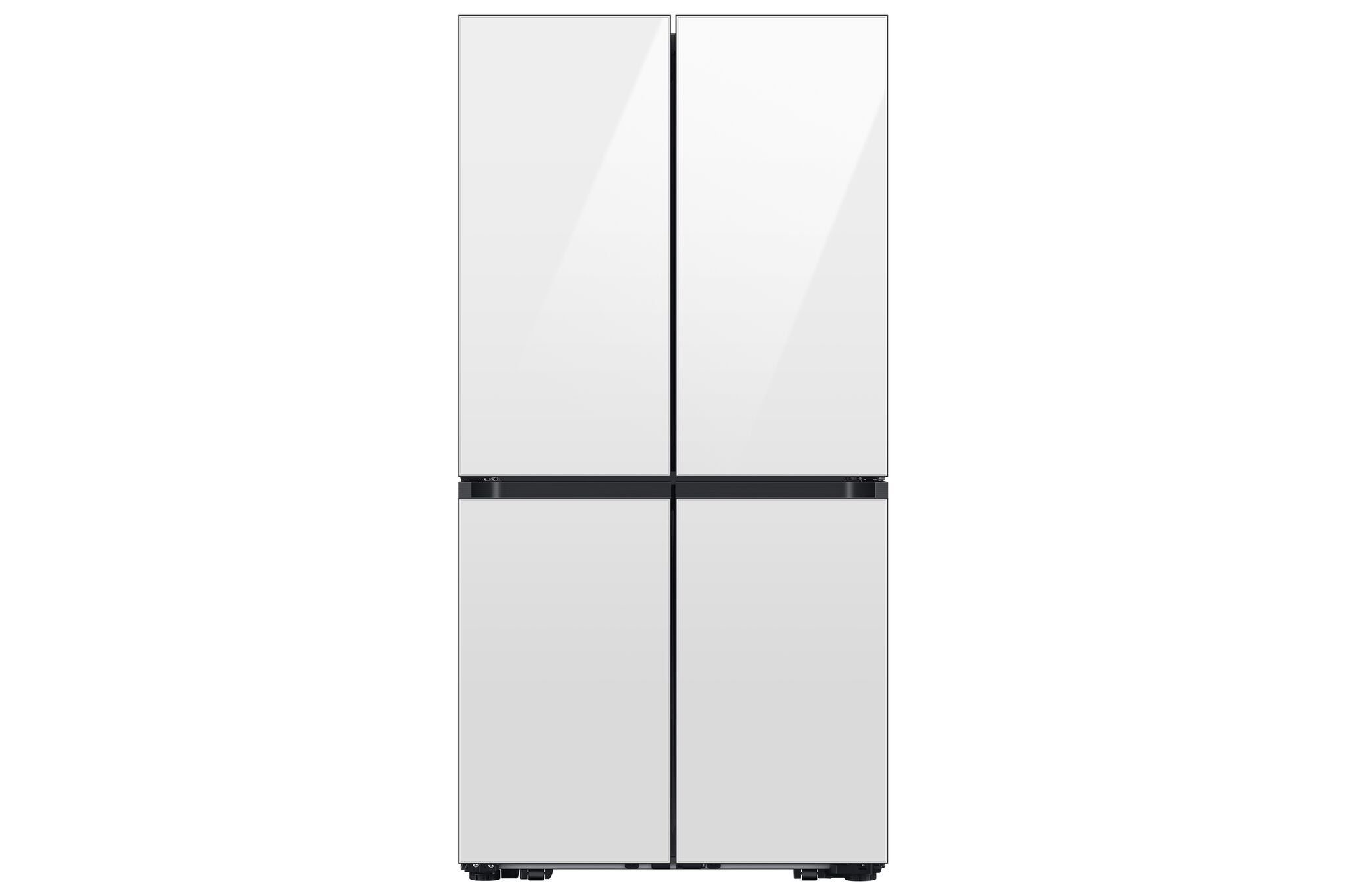 Samsung BESPOKE 22.8 cu.ft. White Glass 4-Door Flex Refrigerator with Beverage Center - Smart Kitchen Appliance for Modern Homes (Model RF23DB960012AA) - Perfect for Entertaining, Family Storage & Smart Kitchen Upgrades