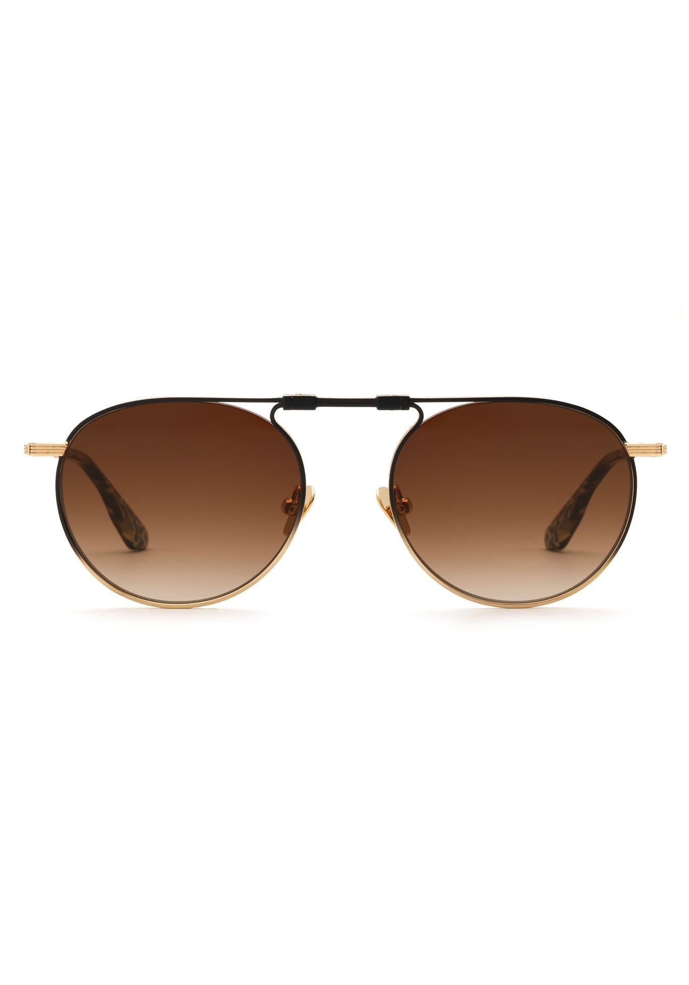 RAMPART FOLD 18K Gold Matte Black Fade Poppy Noir Sunglasses - Stylish UV Protection Shades for Outdoor Activities & Fashion