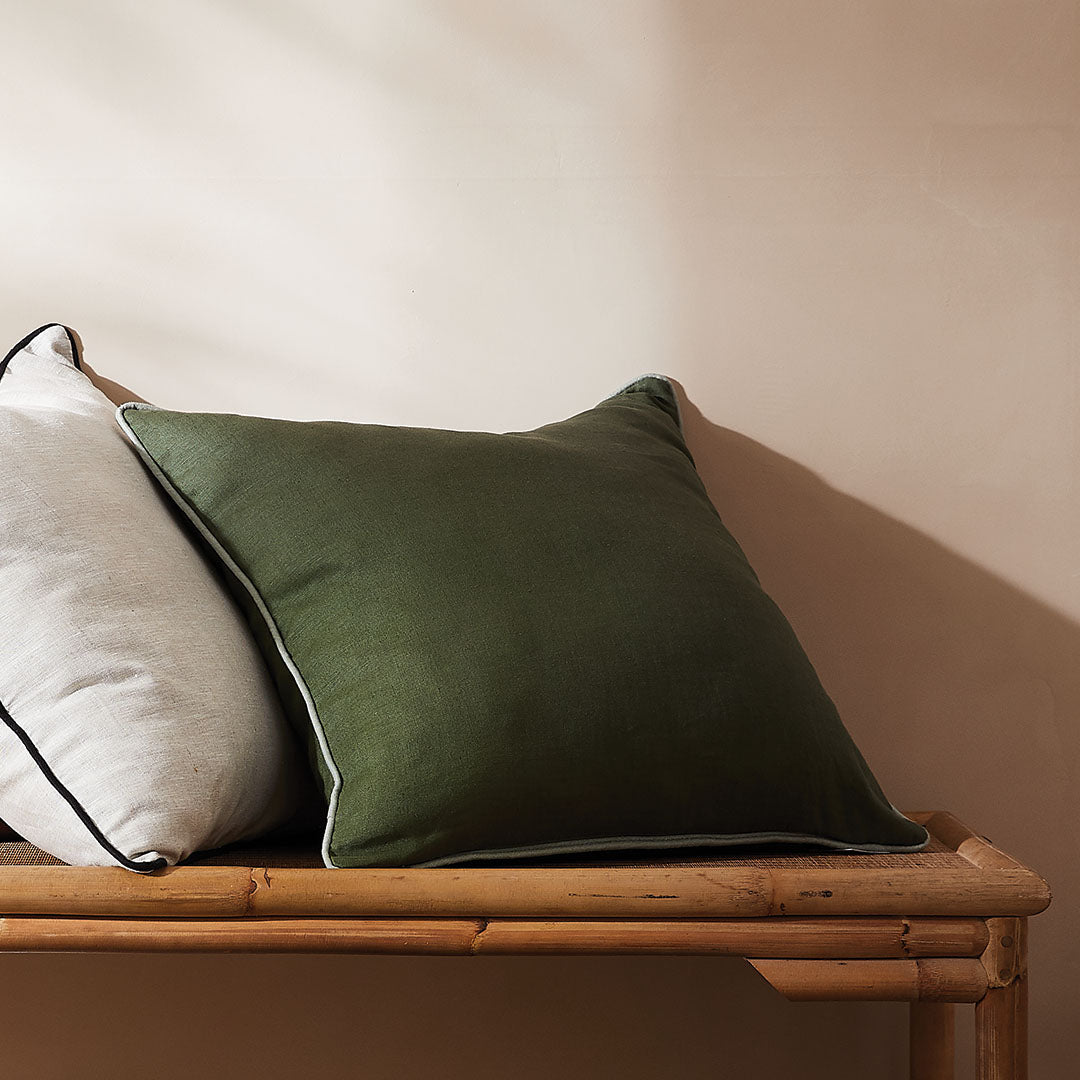 Zaab Geneva Natural Square Filled Cushion 50x50cm - Soft Home Decor for Sofa, Bed & Living Room