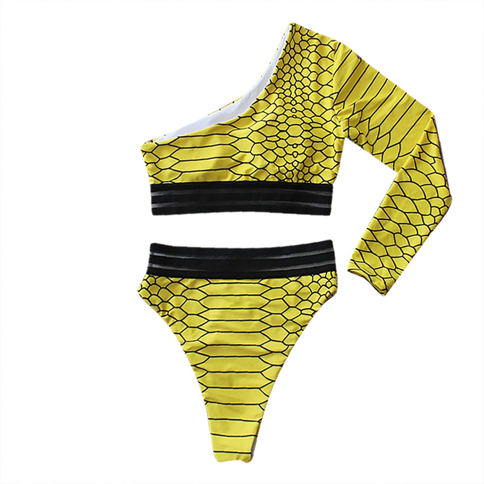 Sexy Open Back One Shoulder Long Sleeve One Piece Women's Bikini Swimsuits - Stylish Beachwear for Summer Vacation & Pool Party | #3126