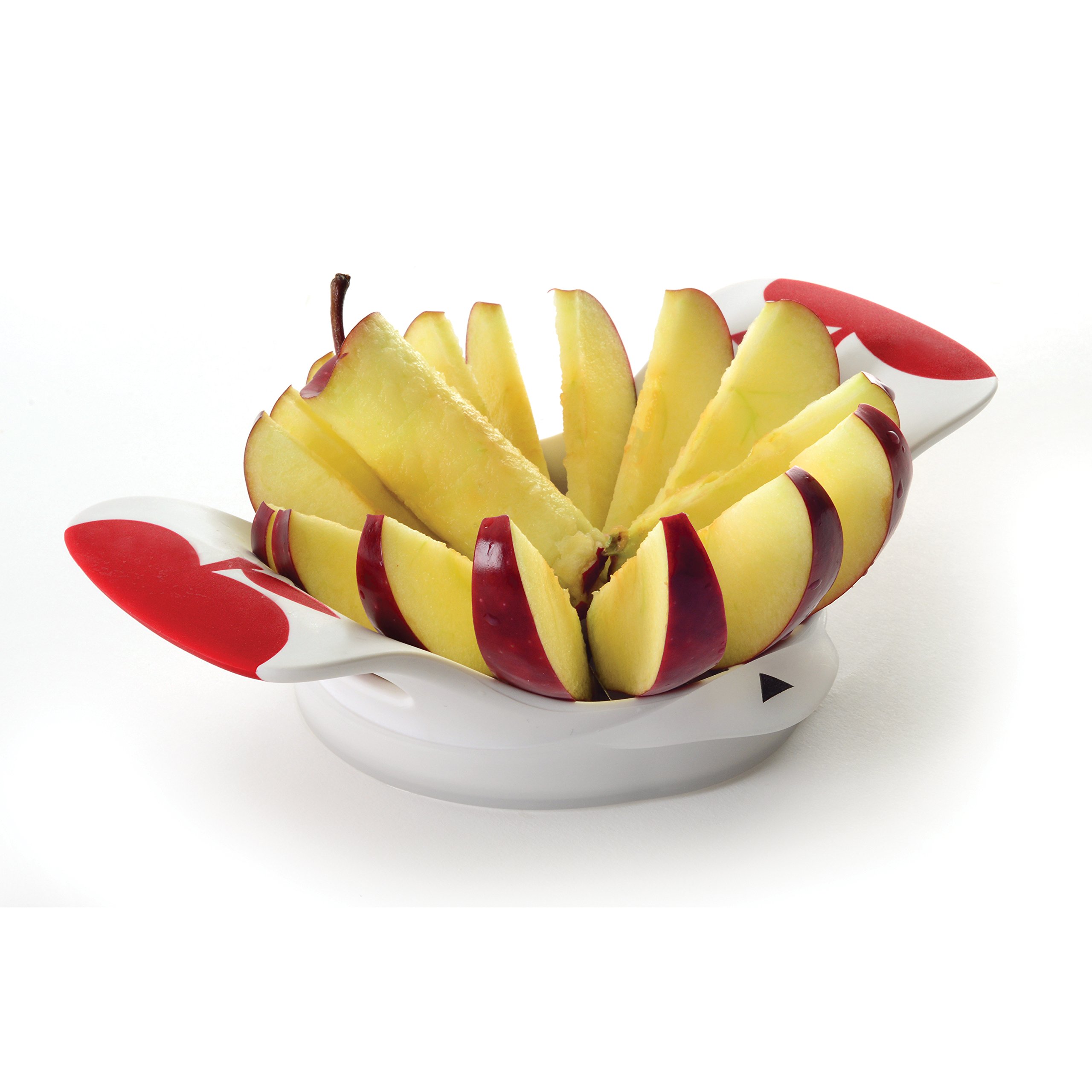 NORPRO NOR-5133 Grip-Ez 16-Slice Fruit Wedger with BSE - White | Easy Fruit Cutter for Apples, Melons & Pineapples | Perfect for Kitchen, Picnics & Party Platters
