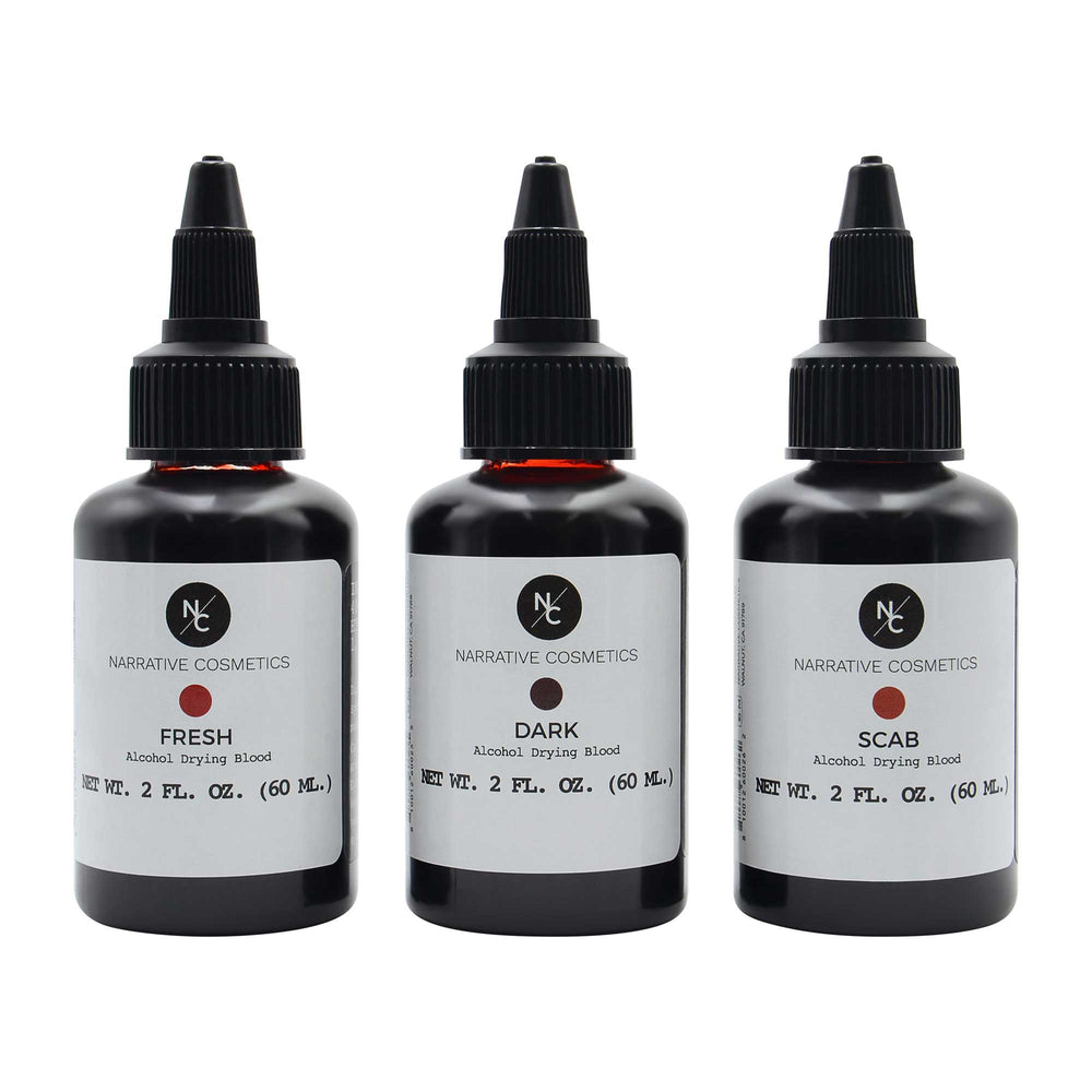 Narrative Cosmetics Ultra Realistic Liquid Blood - Alcohol-Based Drying Blood for Halloween, Cosplay & Special FX Makeup