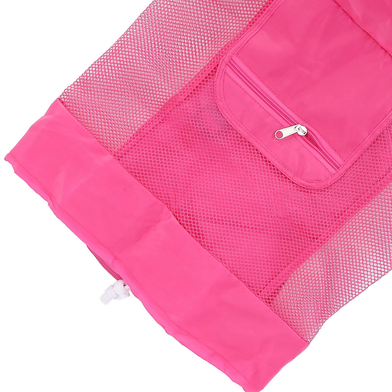 **Mesh Beach Bag - Foldable Drawstring Toy Tote & Grocery Storage Net Bag for Pool, Beach Picnic, Travel & Family Essentials | Lightweight & Durable**
