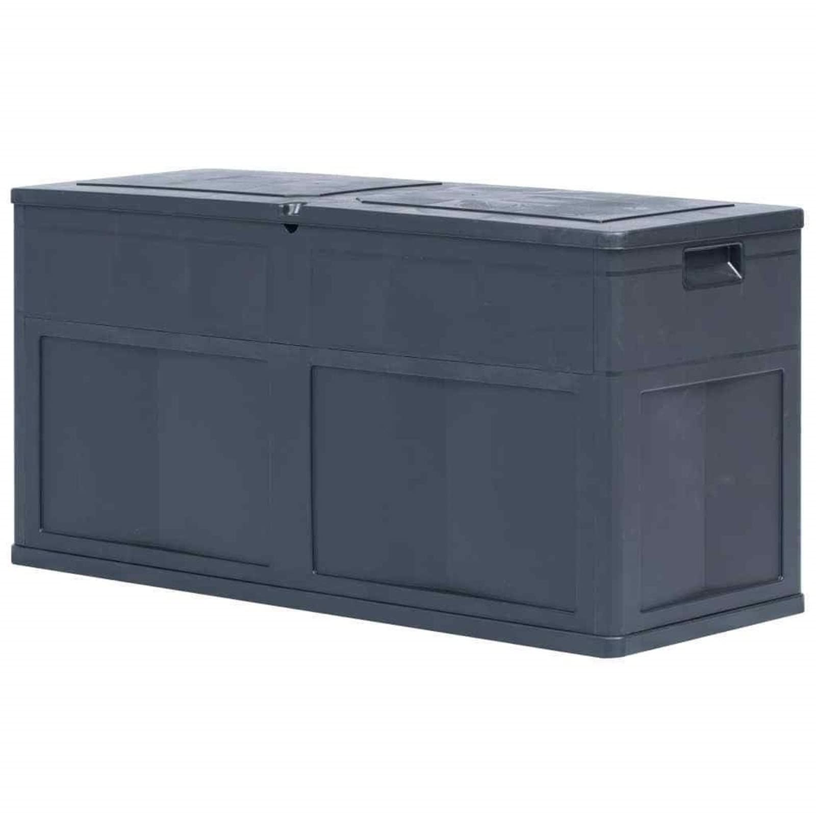 HUIJK 84.5 Gallon Outdoor Storage Shed - Black Garden Tool Organizer Box with Cushion | Weatherproof Deck Box for Patio, Backyard & Garage Organization