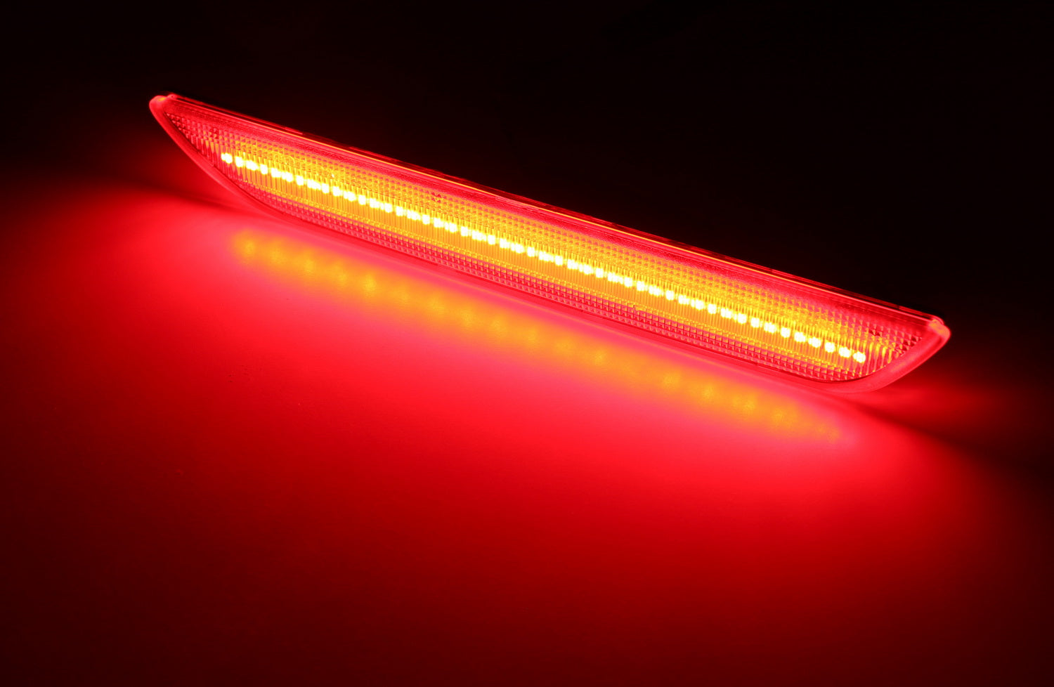 2015-2023 Ford Mustang Clear Lens LED Rear Side Marker Lamps with Red LED Lights - Upgrade for Enhanced Visibility & Style (Perfect for Night Driving & Car Shows)