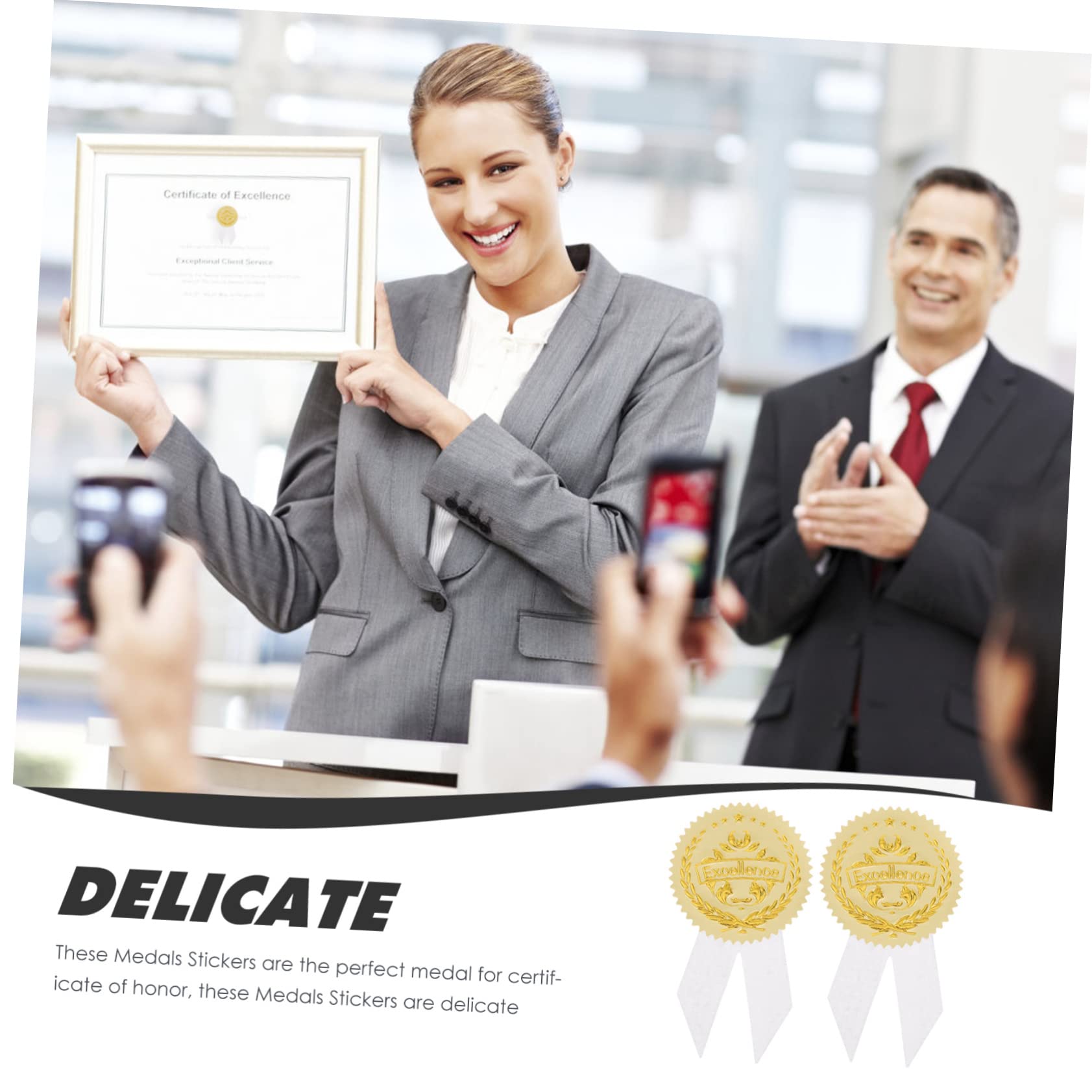 Graduation Stickers & Ribbon - Red Commendation Envelopes for Adults - Award Ceremony & School Events