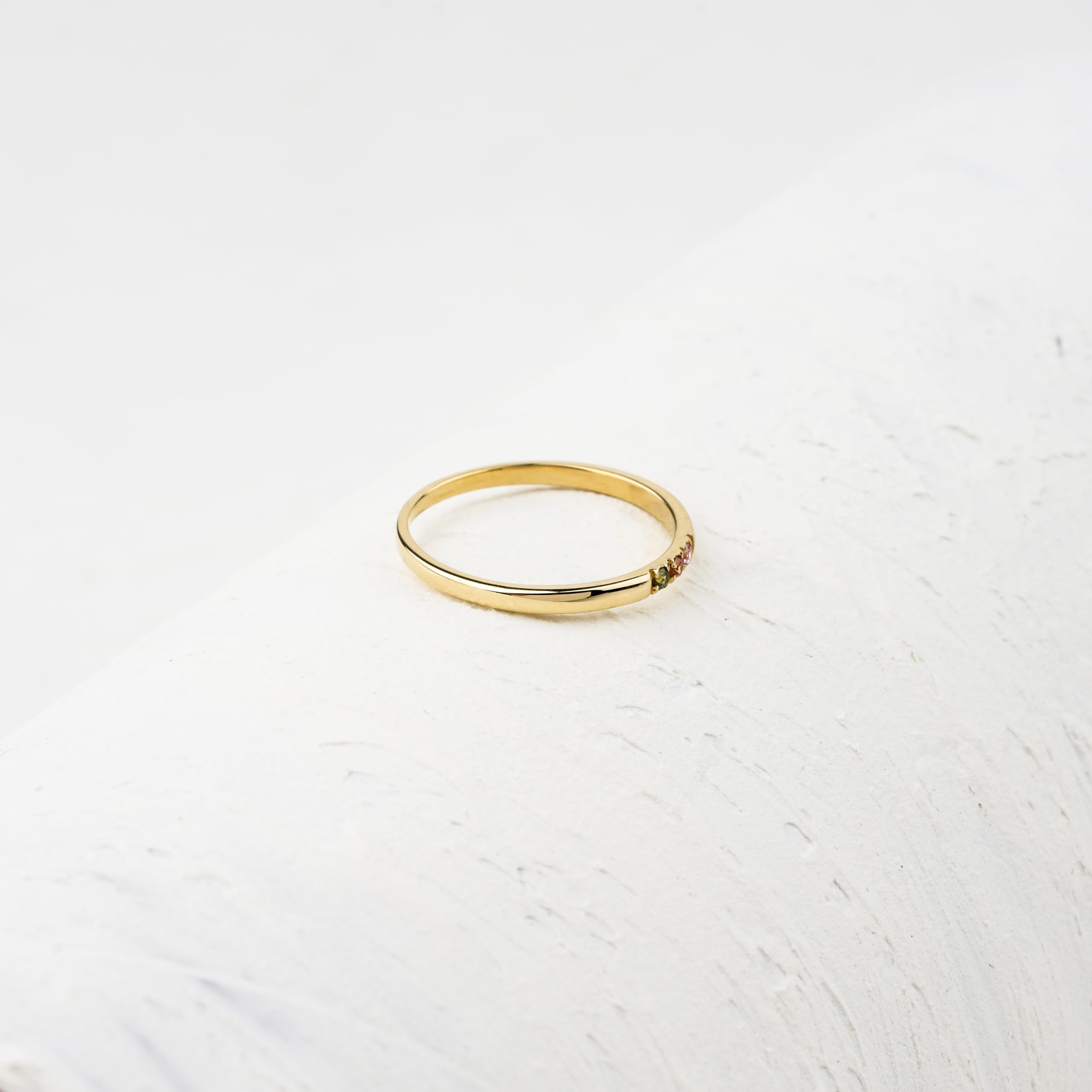 Dainty Multi-Stone Birthstone Ring - 1-10 Selectable Stones, Minimalist Handmade 14K Gold & 925 Silver Custom Family Ring - Personalized Gift for Mother's Day, Anniversary & Special Occasions